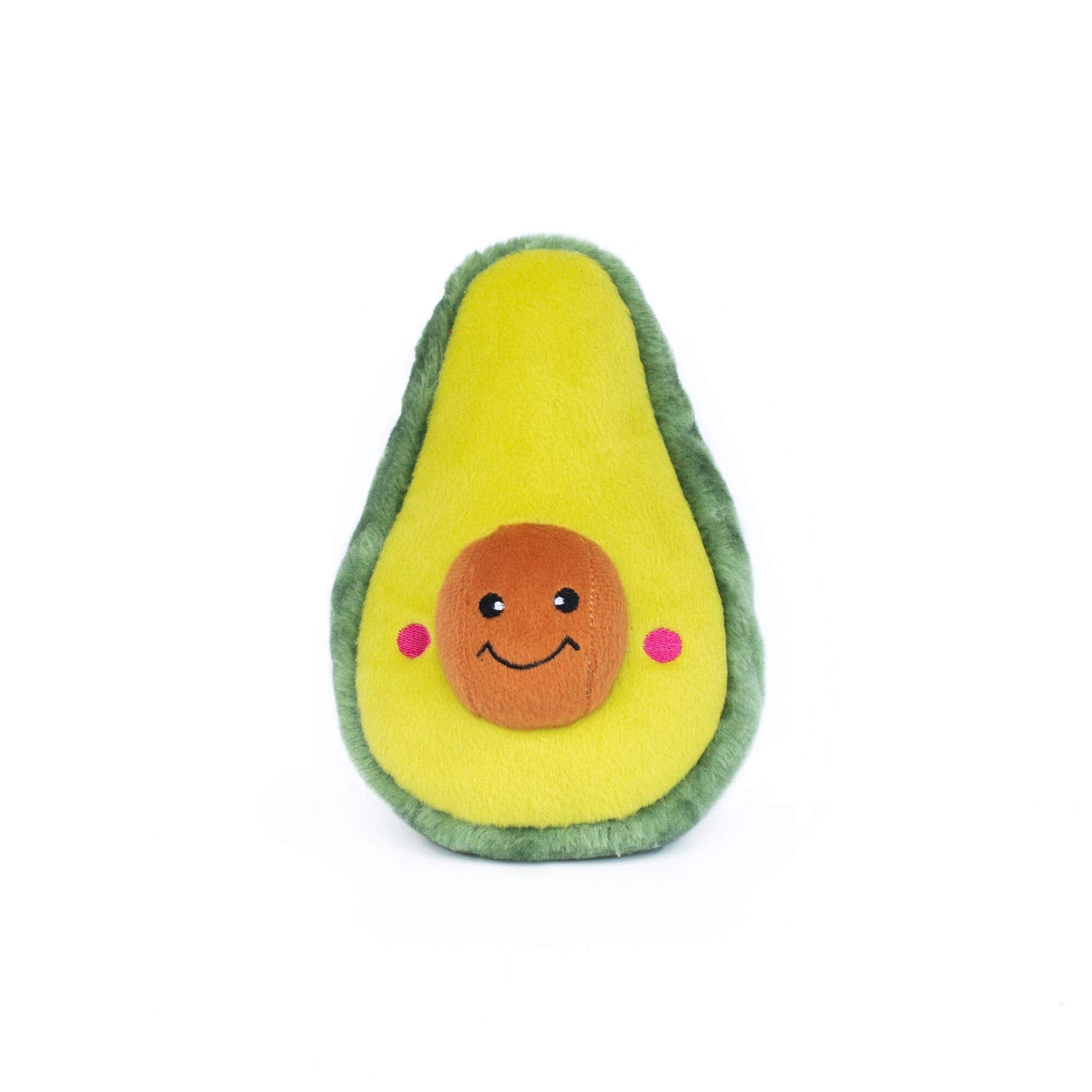ZippyPaws NomNomz, Amiable Avocado  Plush Squeaky Dog Toys for Small & Medium Dogs, Food Shaped Puppy Toys with Squeakers, Food