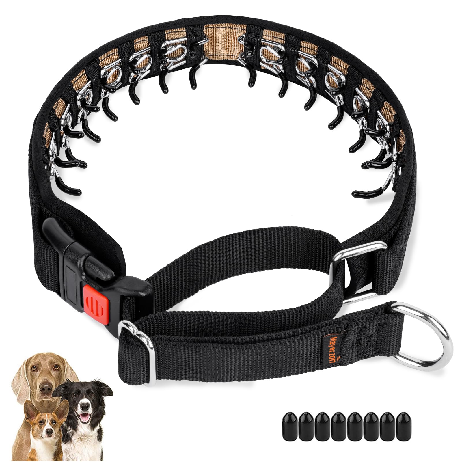 Martingale Collar For Dogs, No Pull Dog Collar For Small Medium Large Dogs, Dog Walking Collar For Pulling, Anti Pull Dog Martingale Training Collars With Buckle (M, Black)