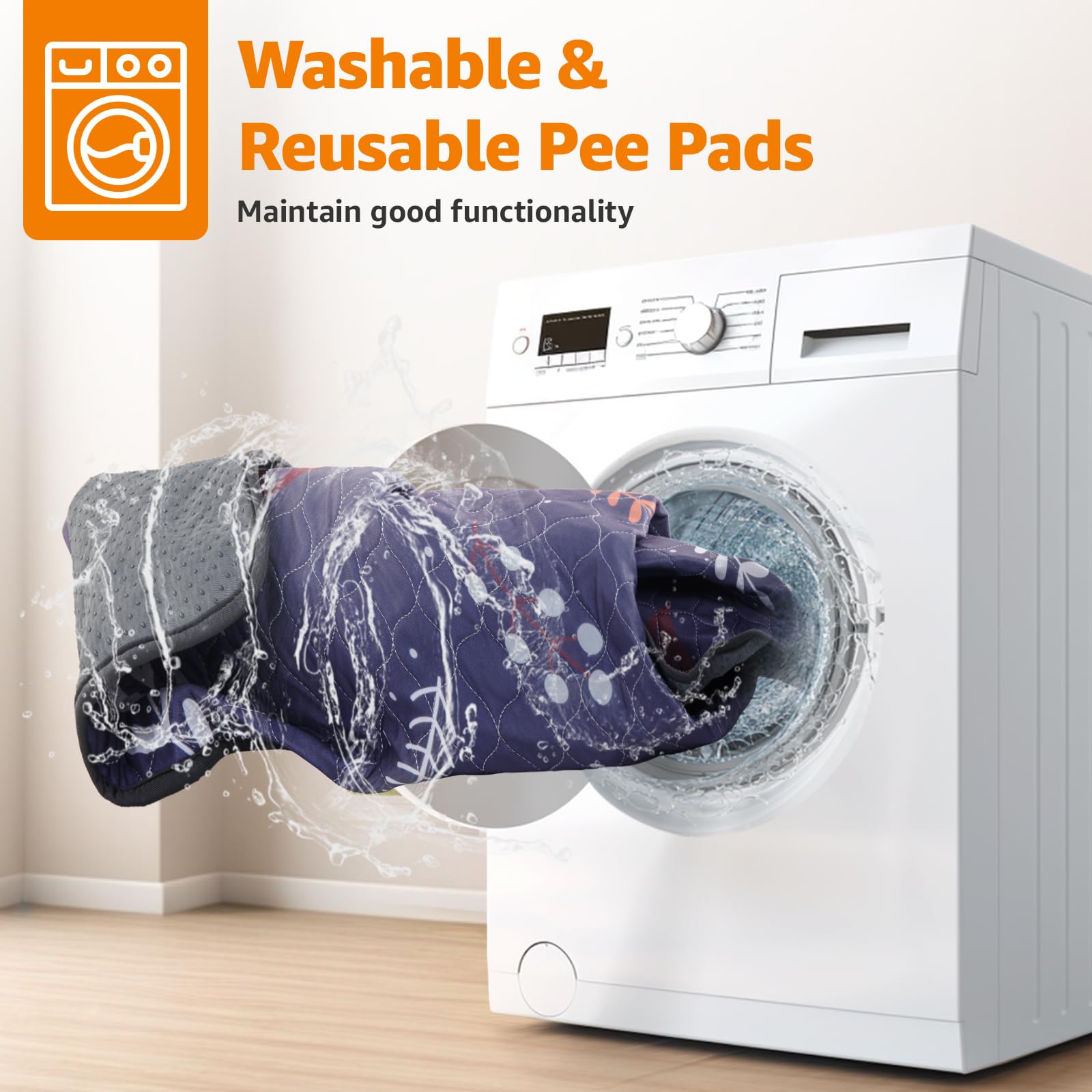 Loobani Reusable Puppy Pads: 2 Pack Washable Pee Pads For Dogs Super Absorbent, Waterproof Dog Whelping Pad, Non-Slip Potty Trai