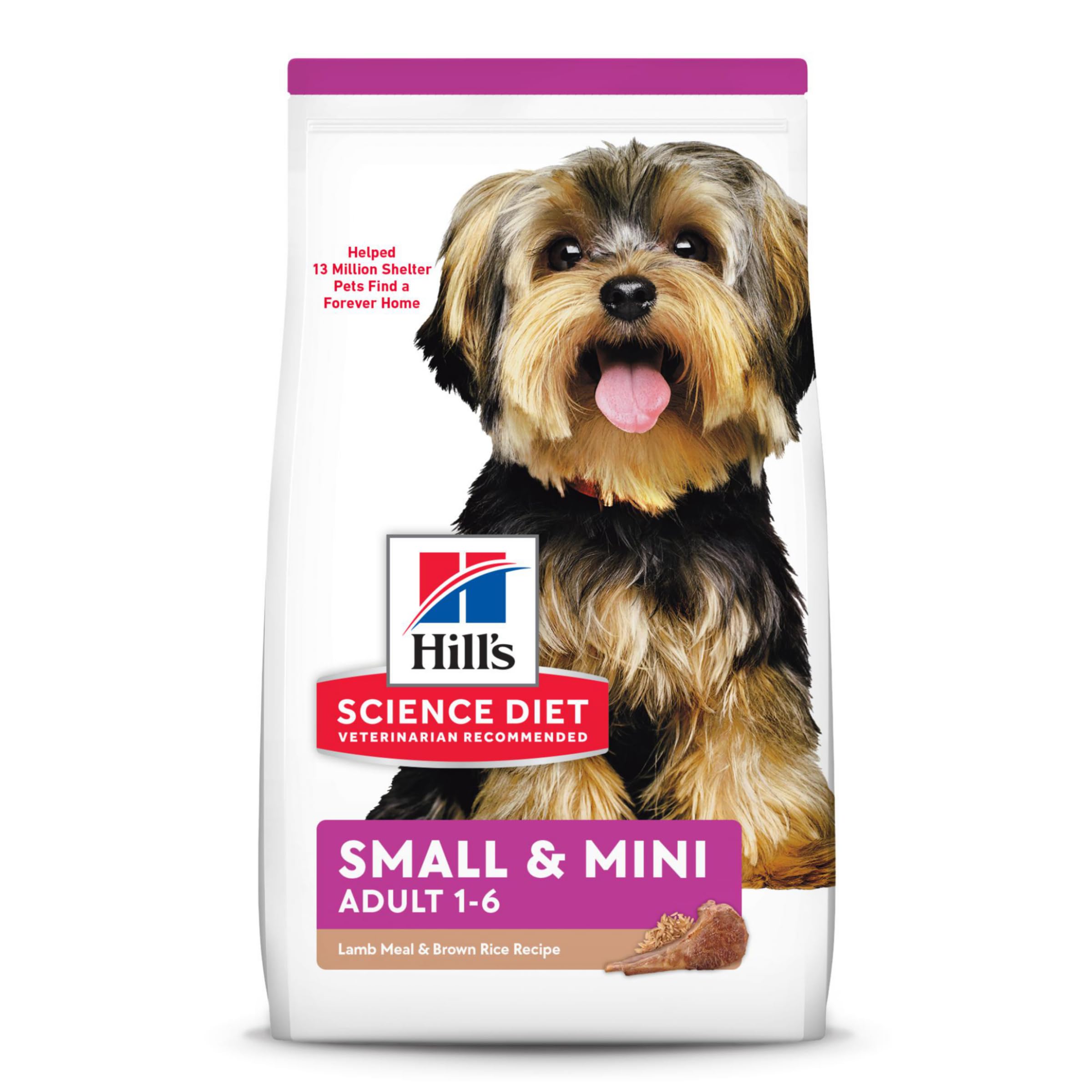Hills Science Diet Small & Mini, Adult 1-6, Small & Mini Breeds Premium Nutrition, Dry Dog Food, Lamb & Brown Rice, 4.5 lb Bag