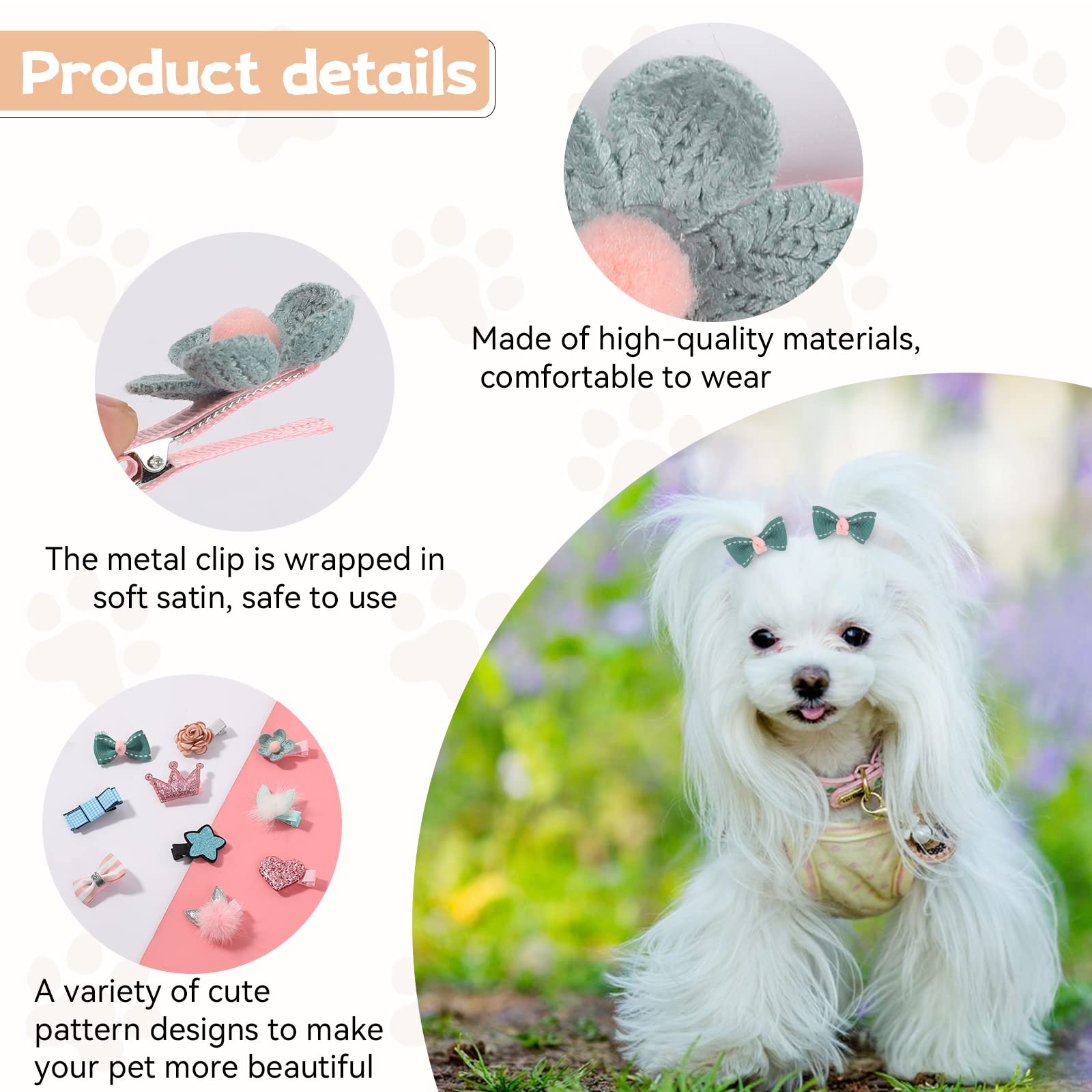 10 Pcs Dog Hair Clips Small Dog Hair Bows Cute Dog Hair Grooming Accessories Girls Puppies Hair Barrettes Flower Crown Hairpin Cat Topknot Pet Headdress Dog Grooming Bowknot For Kitten Pet Small Dog
