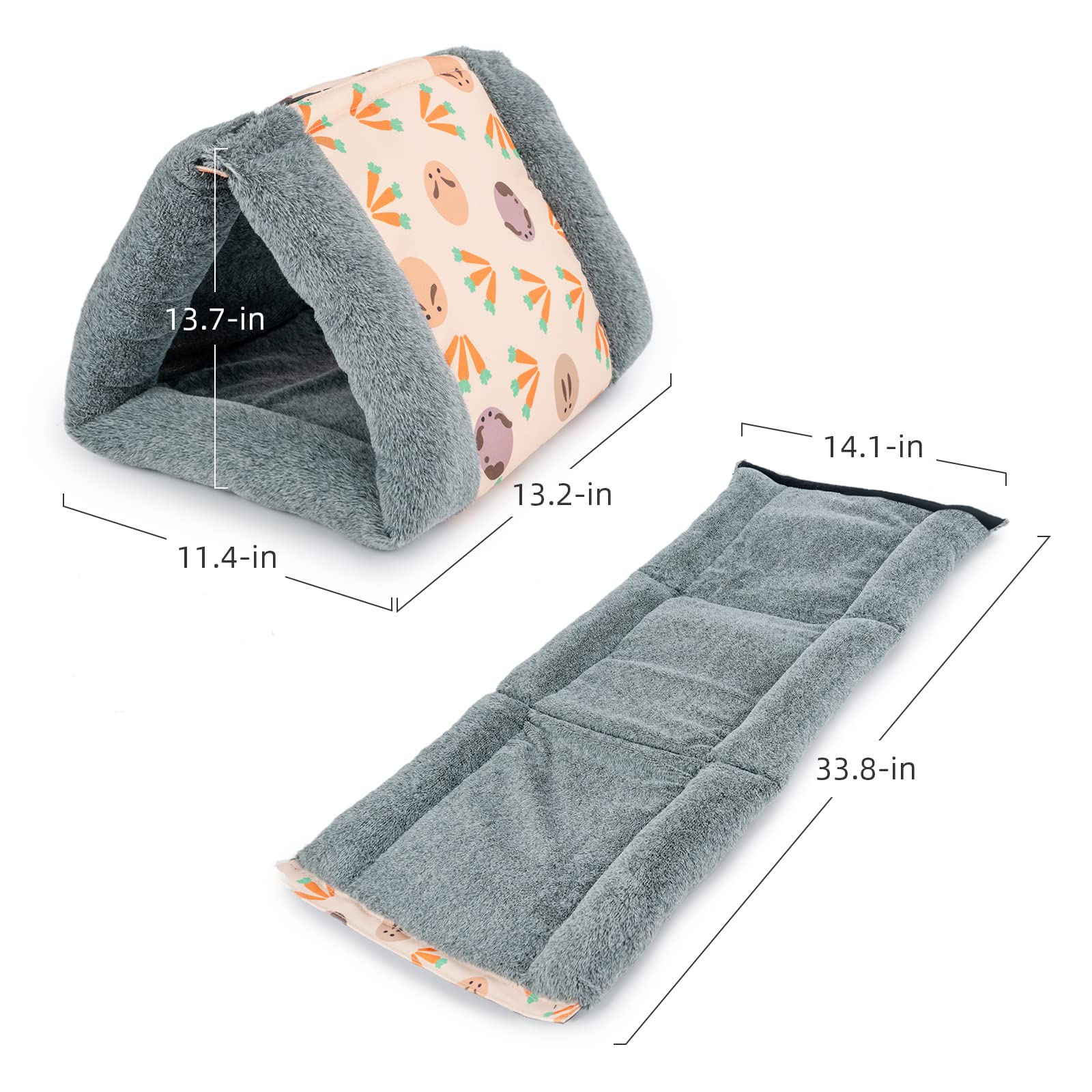 Niteangel Foldable Guinea Pig Tent Bed & Warm Tunnel For Rabbit Ferret Chinchilla Bunny Rats Or Other Small Animals