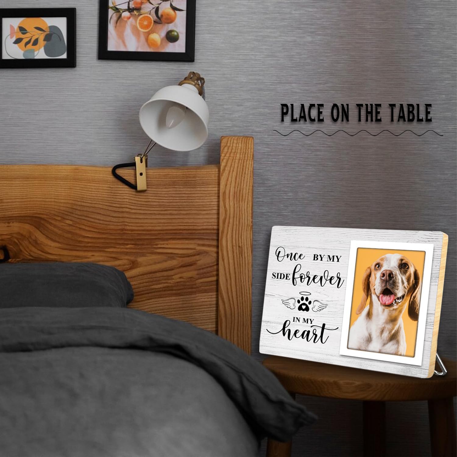 Klytink Pet Memorial Picture Frame, Cats Or Dogs Wooden Picture Frame, Memorial Pets Loss Photo Frame, Pet Loss Sympathy Gift Fo