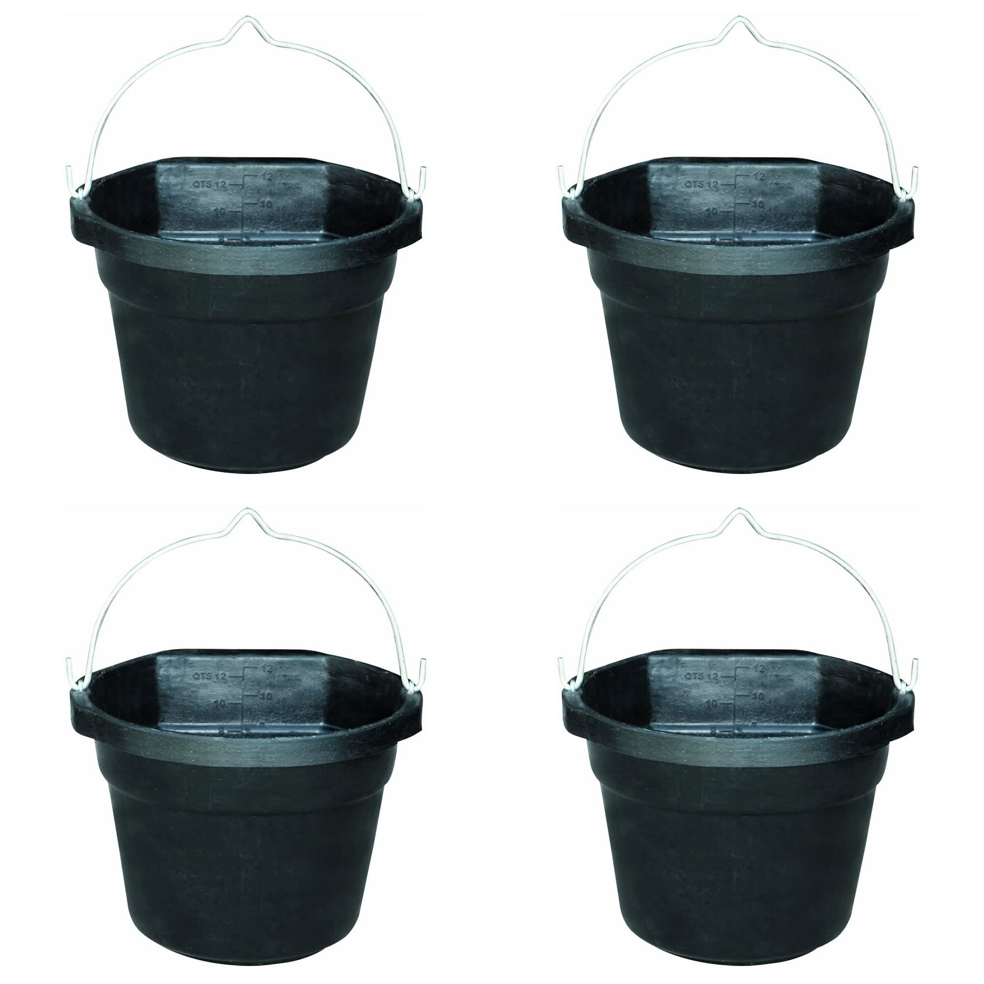 Farm Innovators Rubber 3 Gallon Flat Back Heated Bucket With Metal Handle, Built In Thermostat, And Concealed Heating Element, 7