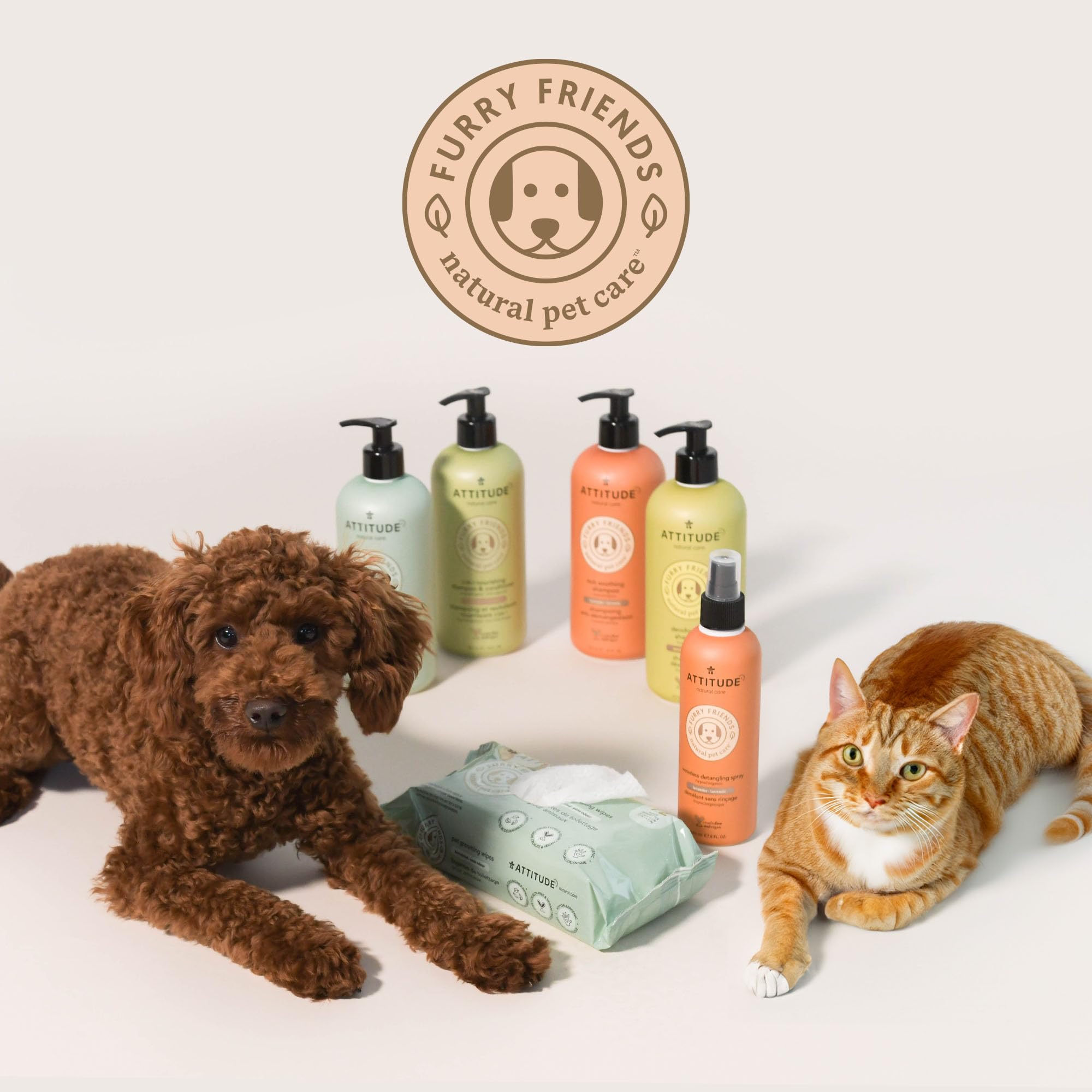 Attitude 2In1 Nourishing Shampoo And Conditioner For Cat & Dog, Vegan And Cruelty-Free, Lavender & Argan Oil, 16 Fl Oz