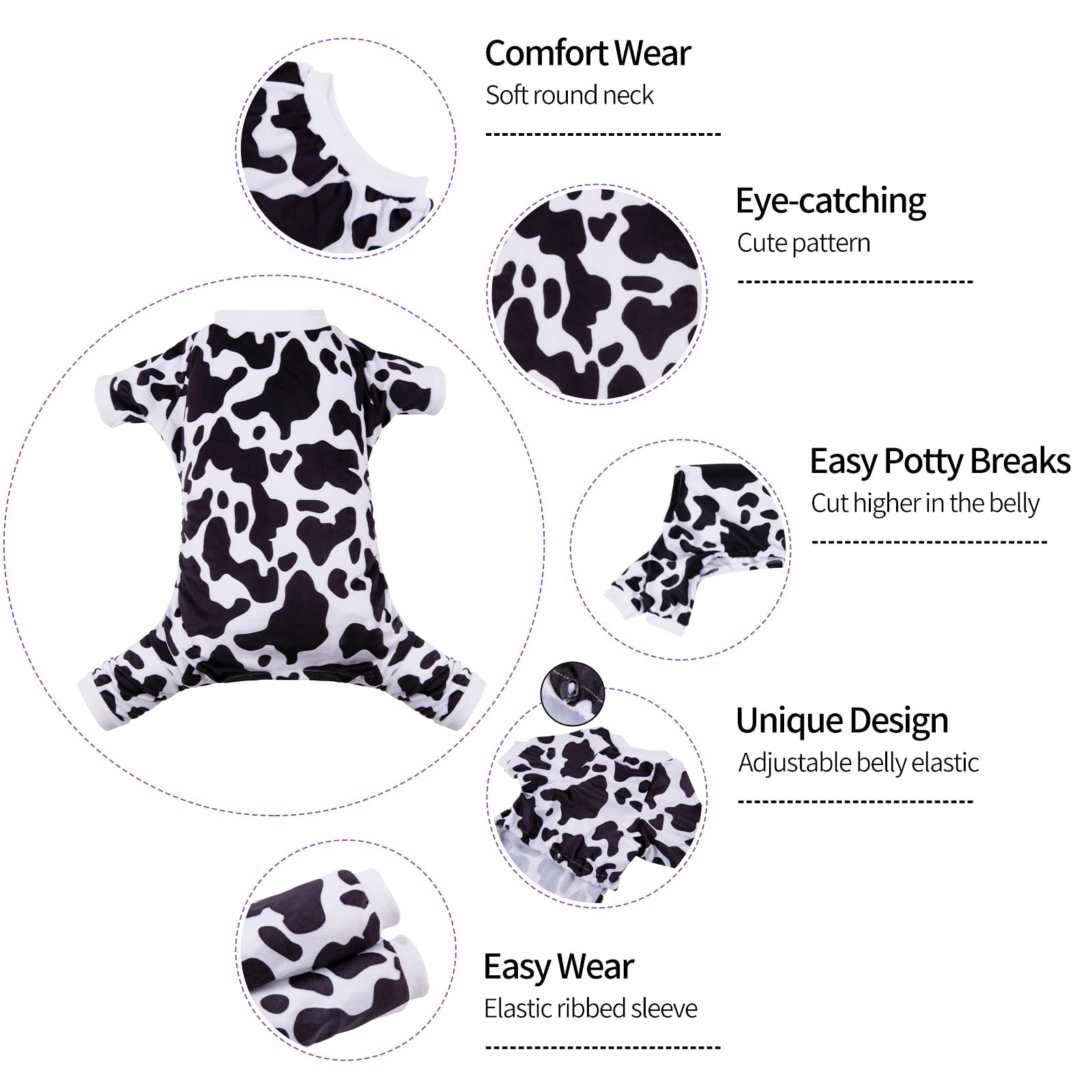 Cutebone Leopard Print Dog Pajamas Soft Puppy Pjs For Small Dogs P226M