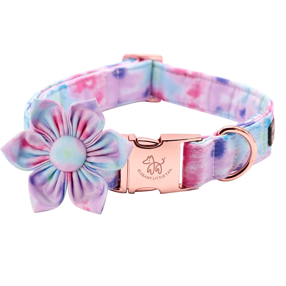Elegant little tail Colorful Dog Collar for Female or Male Dogs, Flower Pet Collar Adjustable Dog Collars Gift for X-Small Dogs 