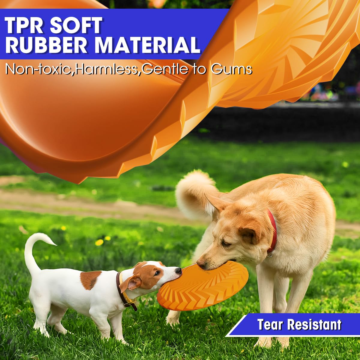 Tanofalo Dog Flying Disc, Dog Flyer Toy 7.2 Inch, Tear Resistant Soft Tpr Material, Durable Interactive Outdoor Fetch Toy-Floats