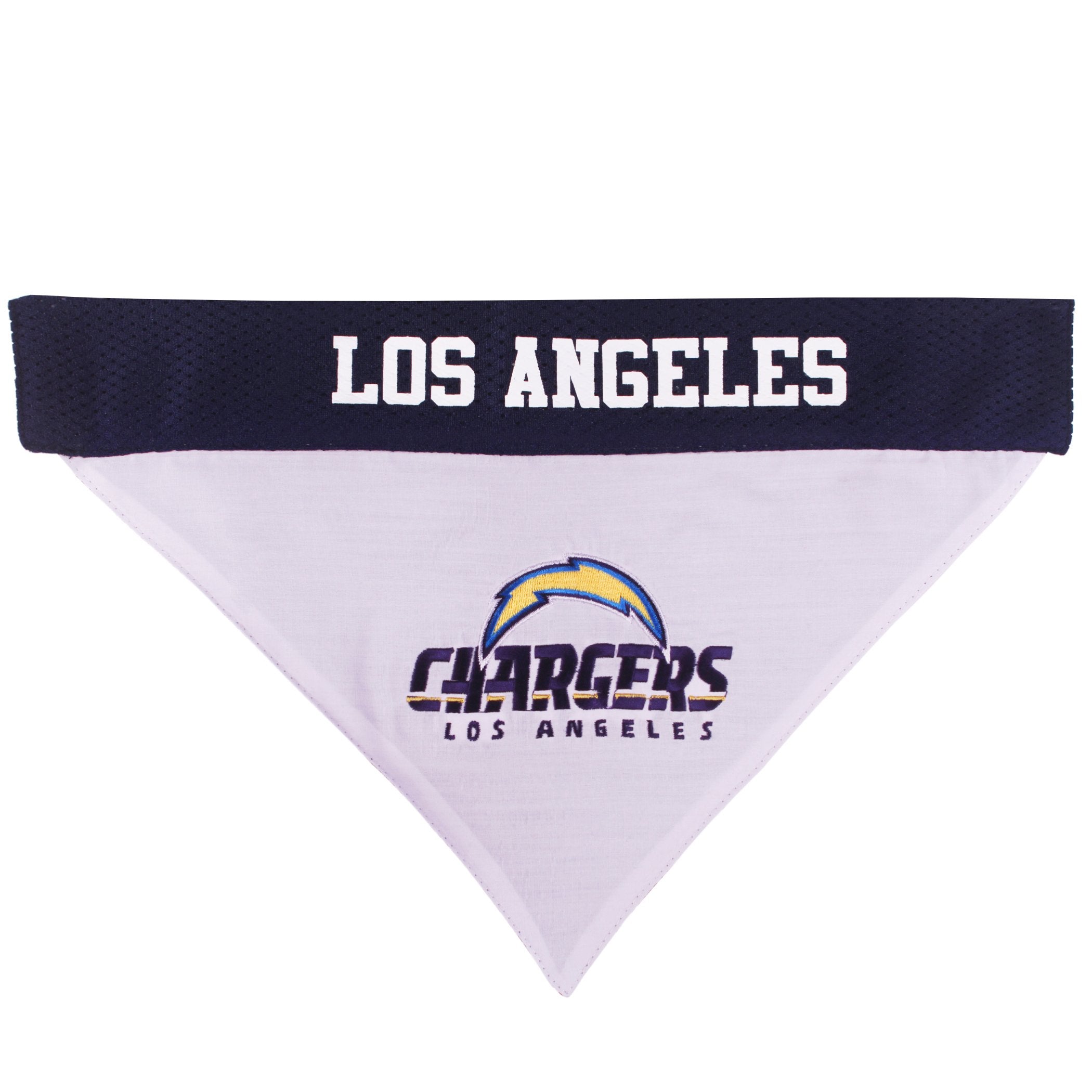Pets First Nfl Dog Bandana - Los Angeles Chargers Reversible Pet Bandana. 2 Sided Sports Bandana With A Premium Embroidery Team Logo, Large/X-Large. - 2 Sizes & 32 Nfl Teams Available