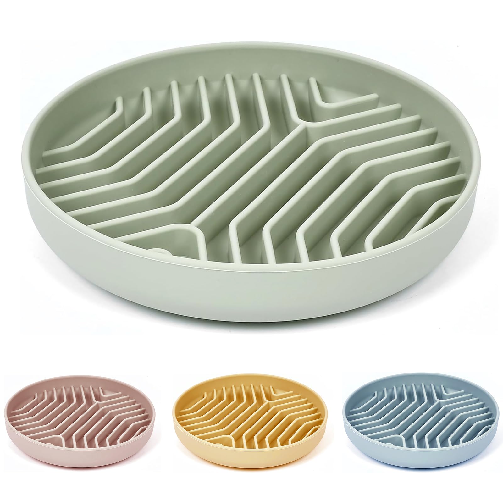 Slow Feeder Dog Bowls, Puzzle Silicone Dog Feeding Bowls with Suction Cups, Anti-Choking, Non-Slip Design, Reduces Boredom, Anxi