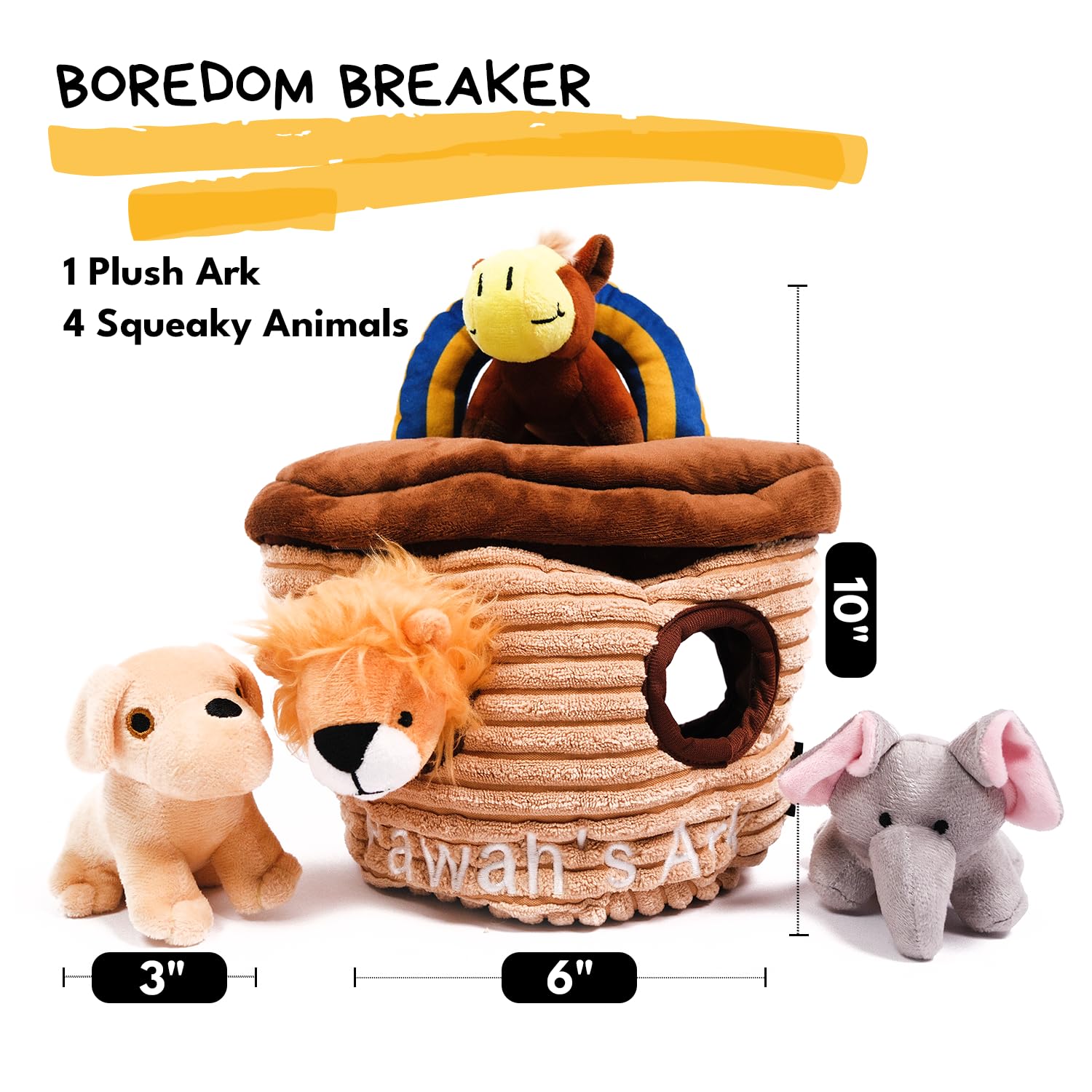 Chewffon Interactive Hide-And-Seek Burrow Toy, Uppy Puzzle Toys,Cute Squeaky Chew Plush Toy, Dog Enrichment Activity Fetch Brain