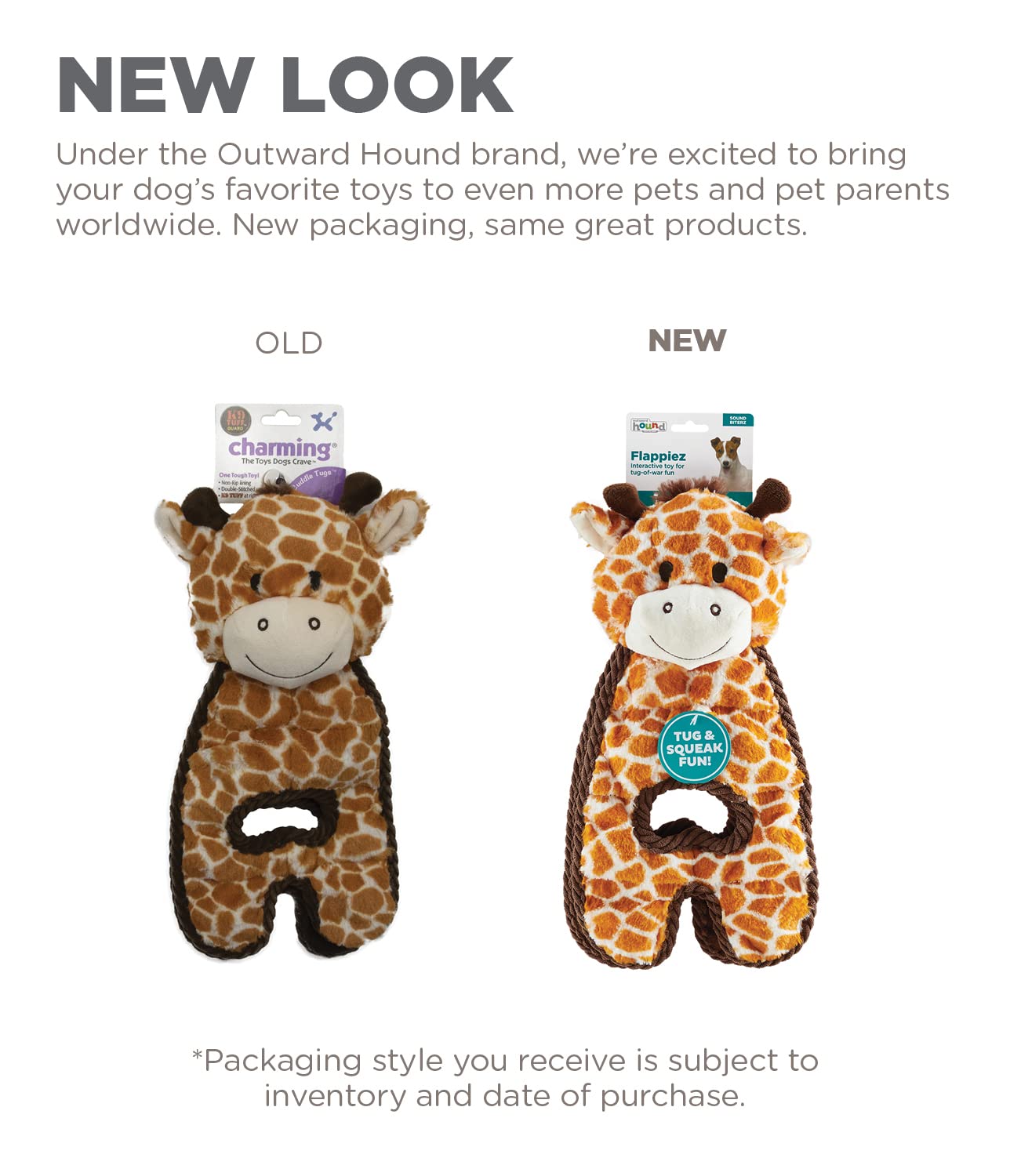 Charming Pet Cuddle Tugs Giraffe Plush Squeaky Dog Toy