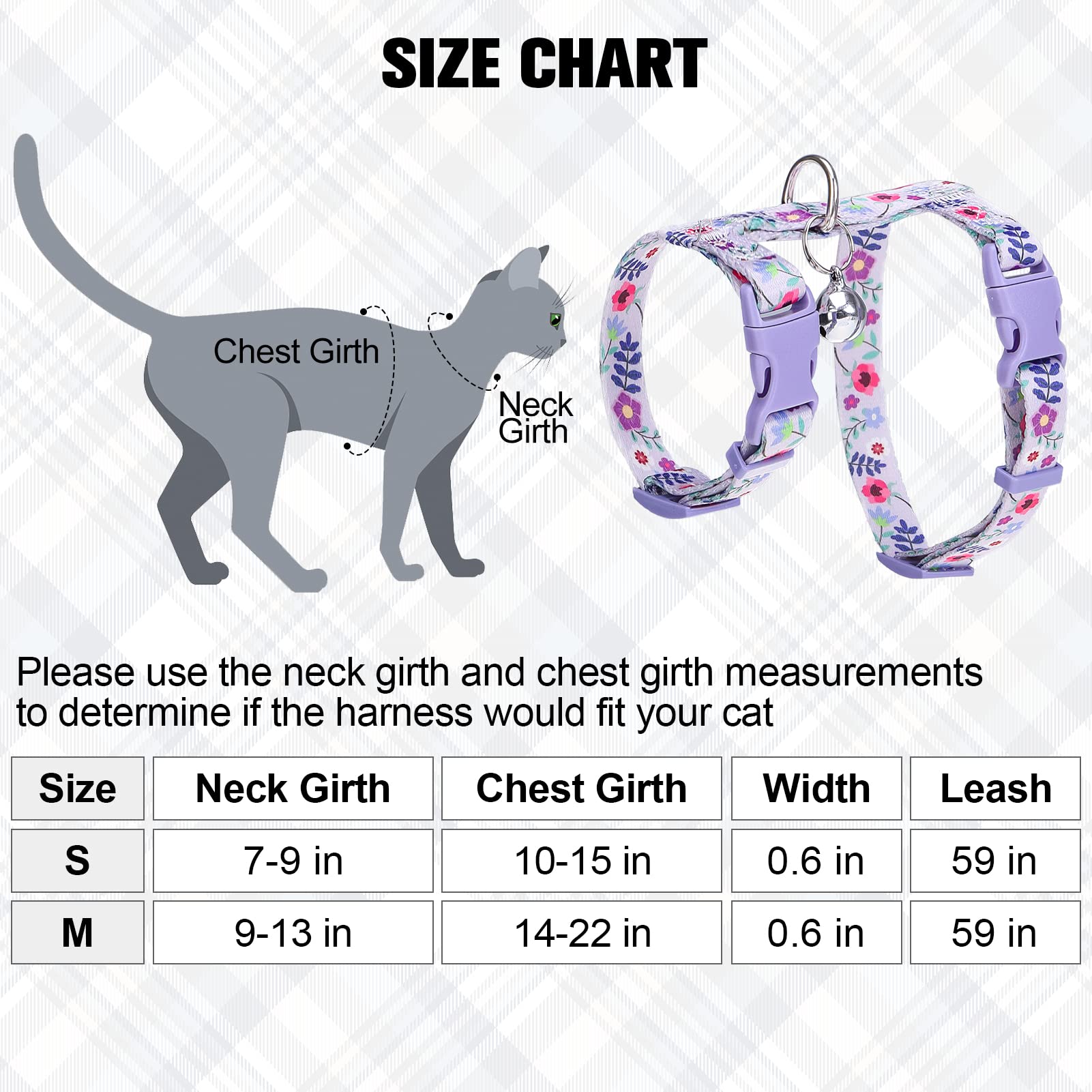 BEAUTYZOO Cat Harness and Leash Set Escape Proof for Walking, Kitten Soft Adjustable Vest Harnesses for Small Medium Large Cats,