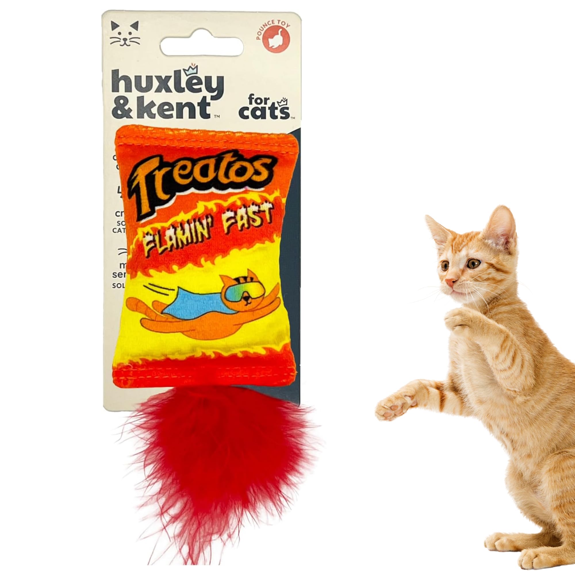 Huxley & Kent Plush Cat Toy - Treatos Snacks - Snack Attack Strong Catnip Filled - Plush Interactive Kitten And Cat Toy With Cat