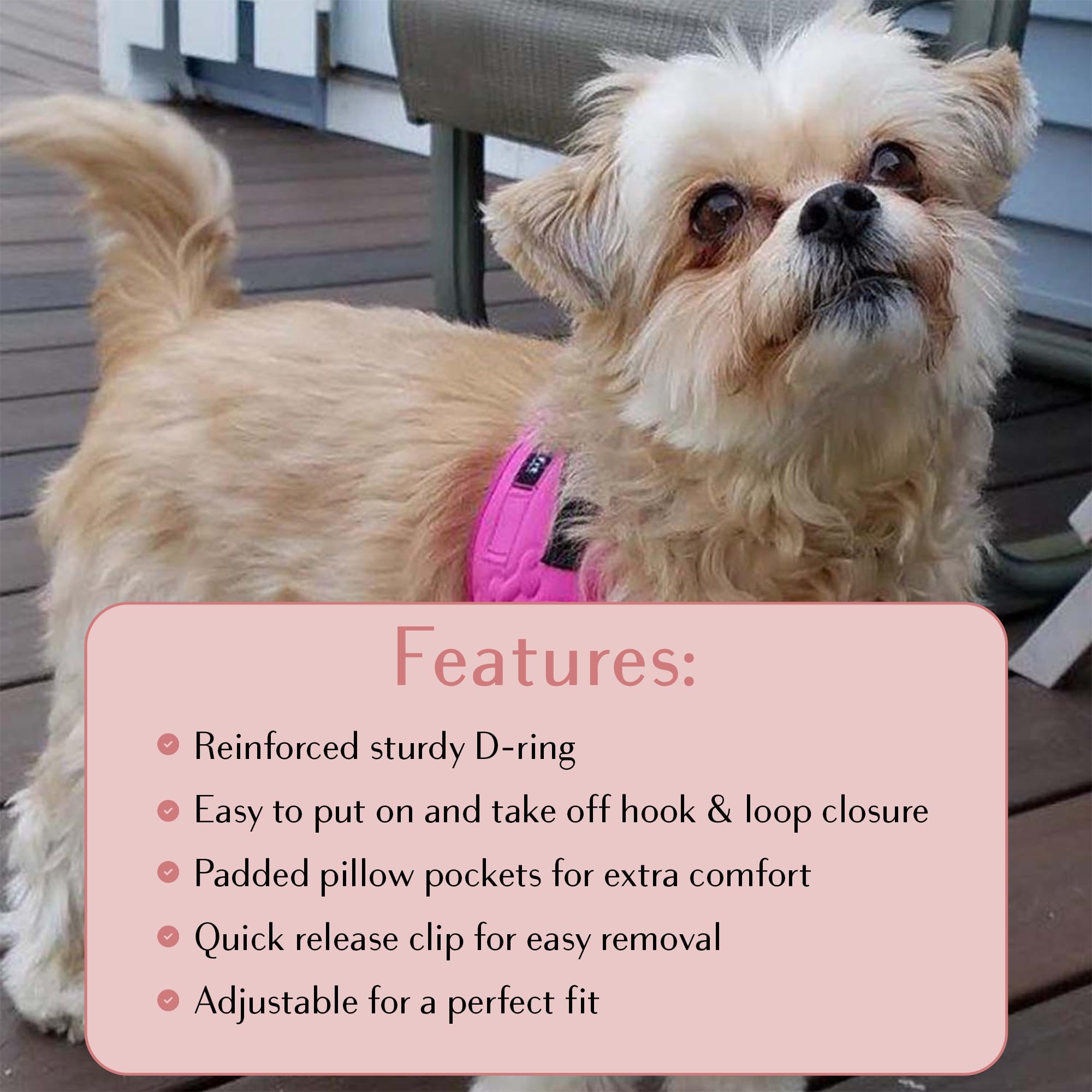 Comfort Fit Step-In Dog & Puppy Harness - Comfortable Dog & Puppy Vest: Adjustable, Soft Padded, Easy To Put-On For Small, Mediu