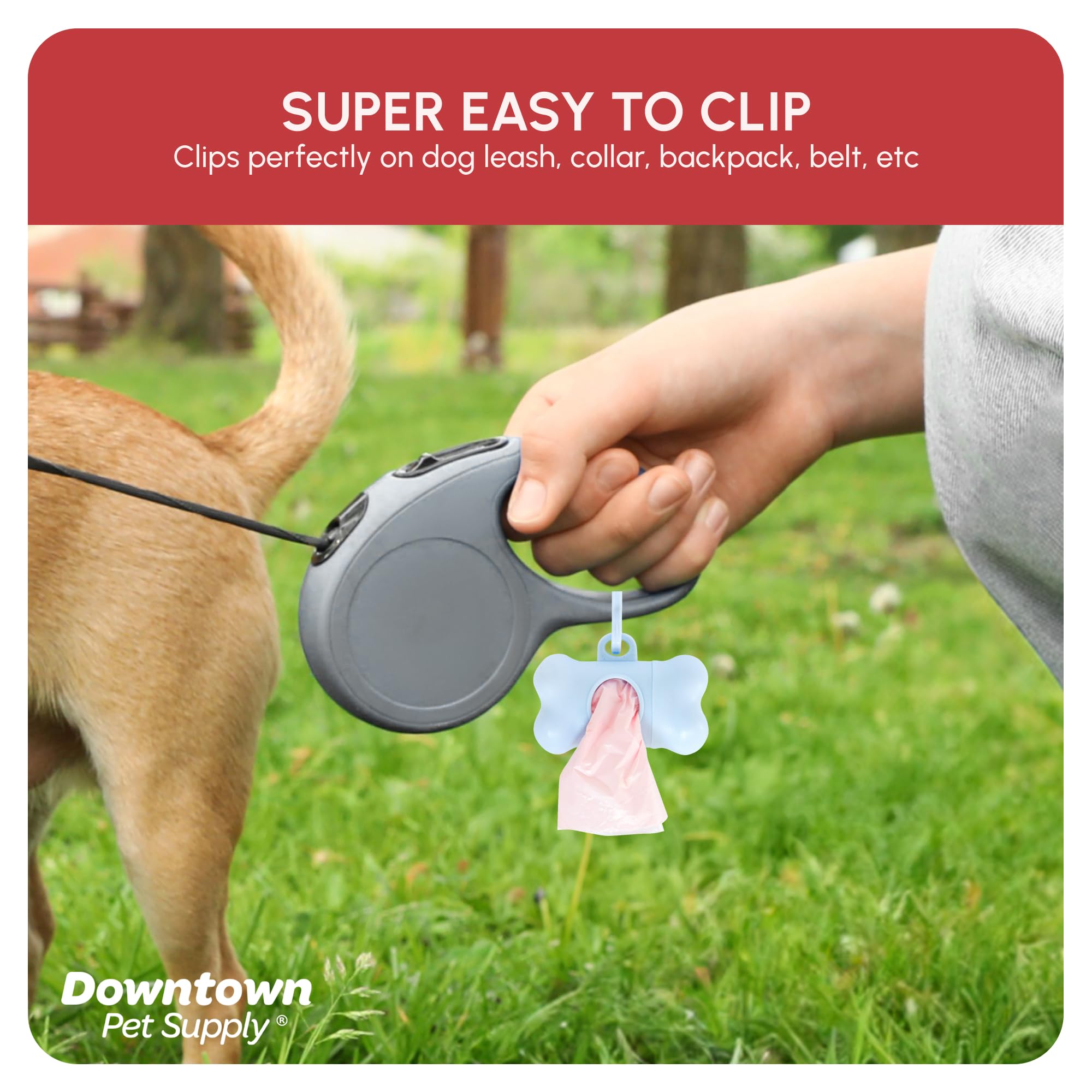 Downtown Pet Supply Scented Poop Bags For Dogs With Dispenser, 500 Count - Leak-Proof Dog Waste Bags And Bone-Shaped Dog Poop Ba
