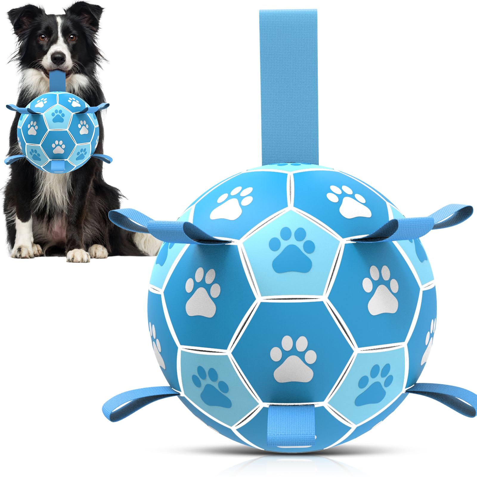 Qdan Dog Ball, Dog Soccer Ball For Dogs, Outdoor Puppy Toys, Doggy Water Toys, Puppy Birthday Gifts For Small Medium(6 Inch)