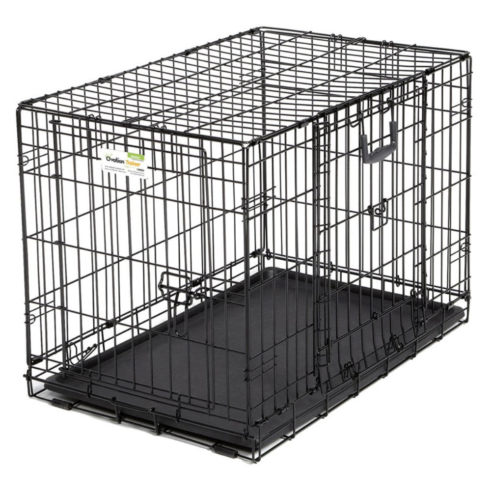 MidWest Homes for Pets XL Ovation Double Door 48-inch Folding Metal Dog Crate, Front and Up & Away Side Doors, Space-Saving Desi