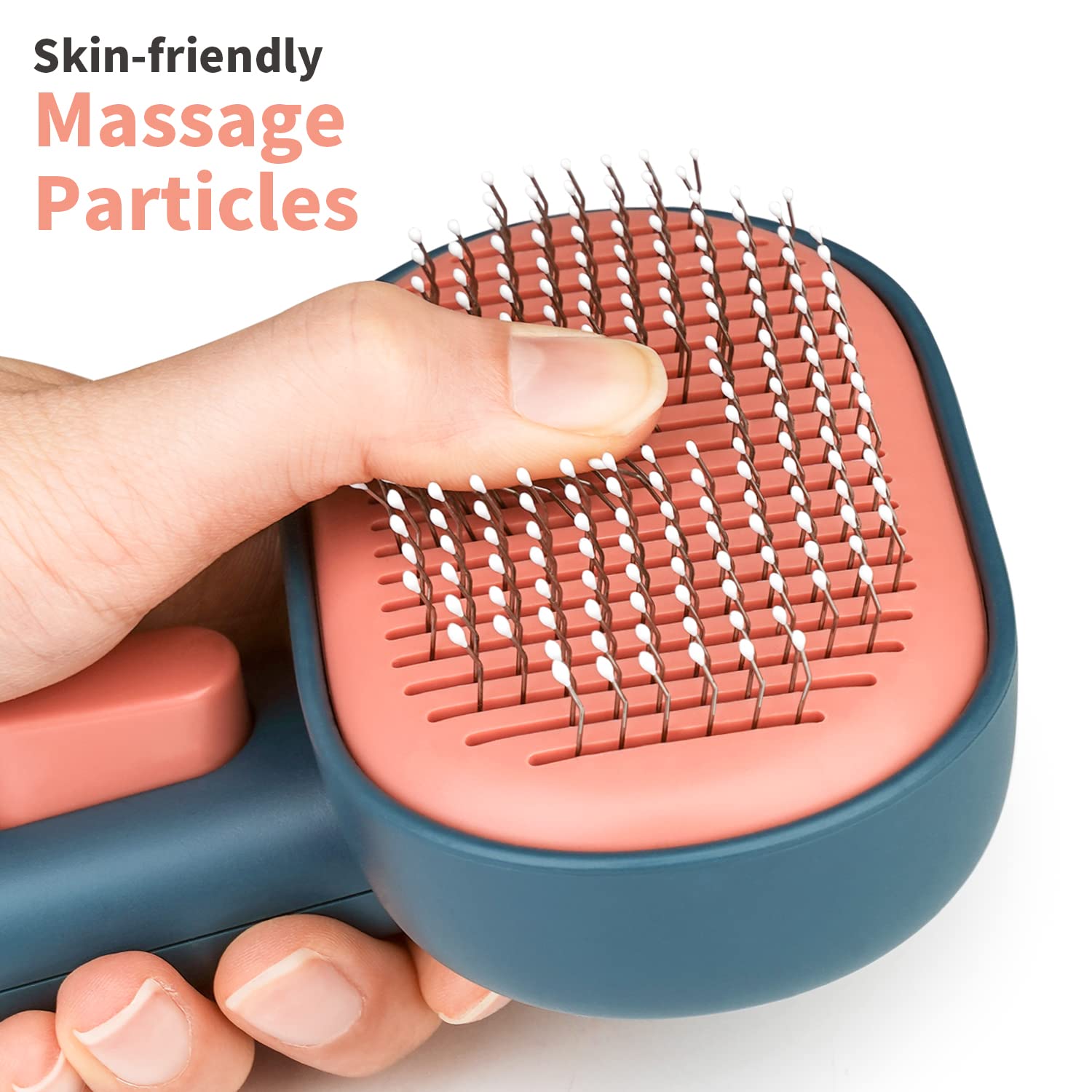 Aumuca Cat Brush With Release Button, Cat Brushes For Indoor Cats Shedding, Cat Brush For Long Or Short Haired Cats, Cat Grooming Brush Cat Comb For Kitten Rabbit Massage Removes Loose Fur Green