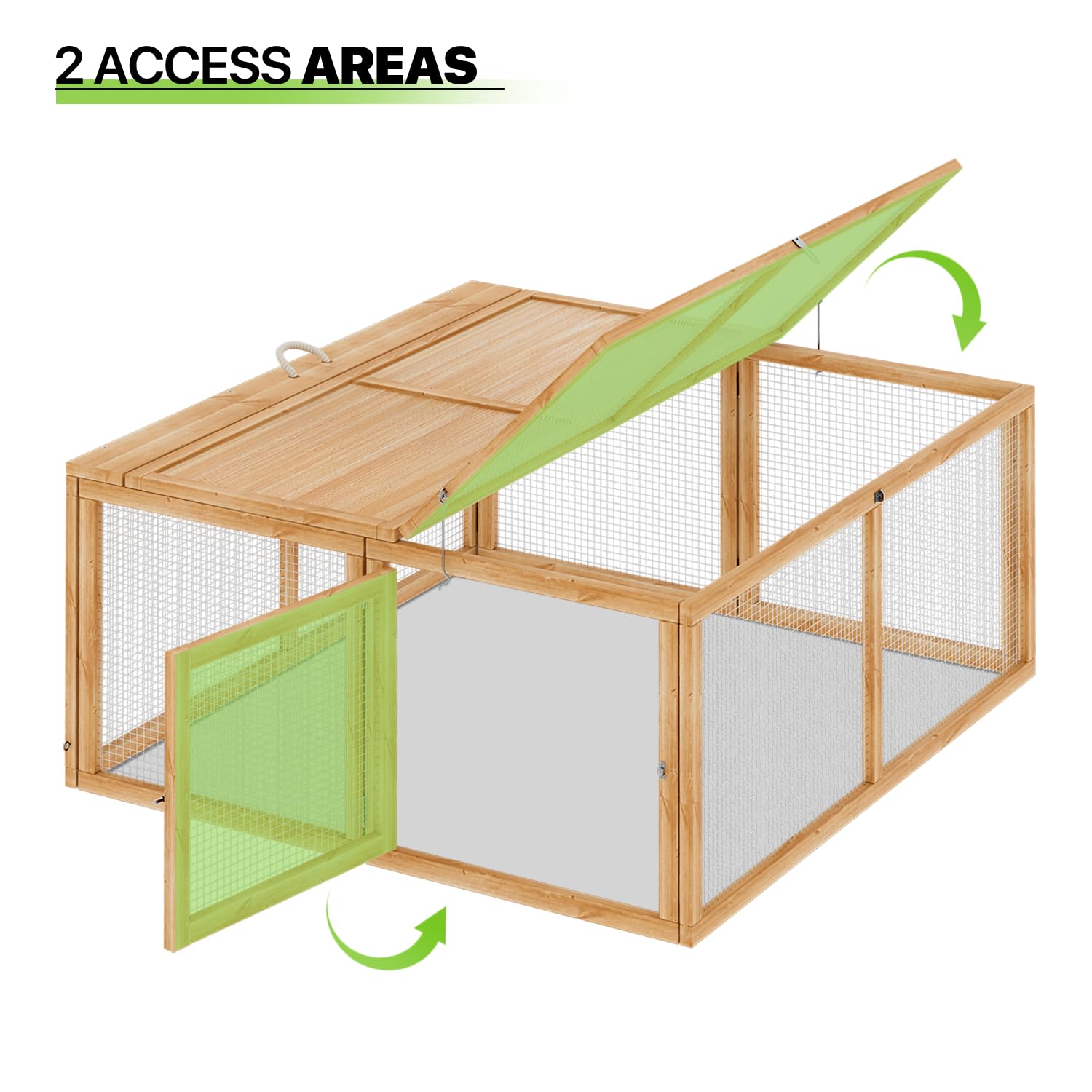 Magshion Folding Chicken Coop Rabbit Hutch, Portable Chicken House with Handle Wooden Small Animal Poultry Pet Cage House for Ou