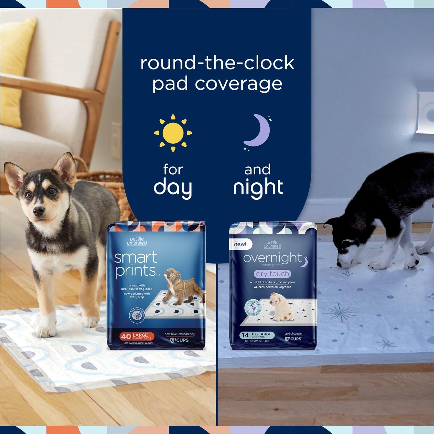 Pet Life Unlimited Overnight Extra Extra Large Puppy Pads, Pee Pads for Dogs, Dog Training Pads - Odor Controlling Dog Pee Pads