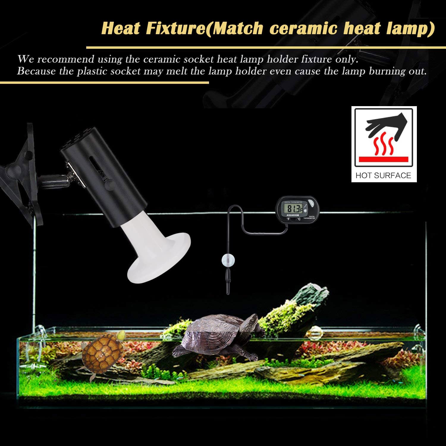 Wuhostam 75W 4 Pack Ceramic Heat Lamp, White Infrared Heater Emitter Bulbs, No Light Emitted, Temperature Adjustable Heating Bulb For Reptile And Amphibian, Chicken, Lizard, Snake