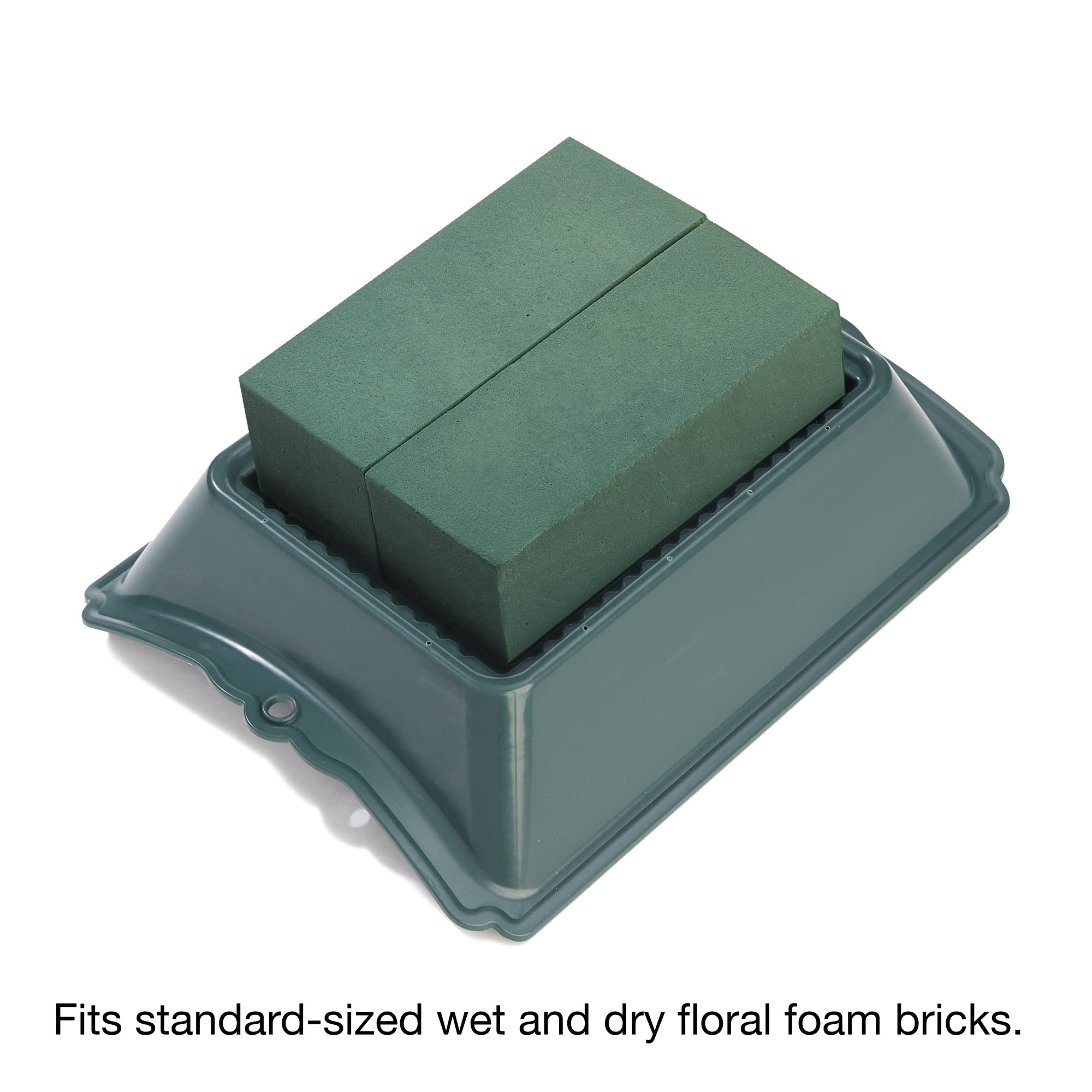 FloraCraft Plastic Floral Casket Saddle 3.5 Inch x 11.25 Inch x 14 Inch Green