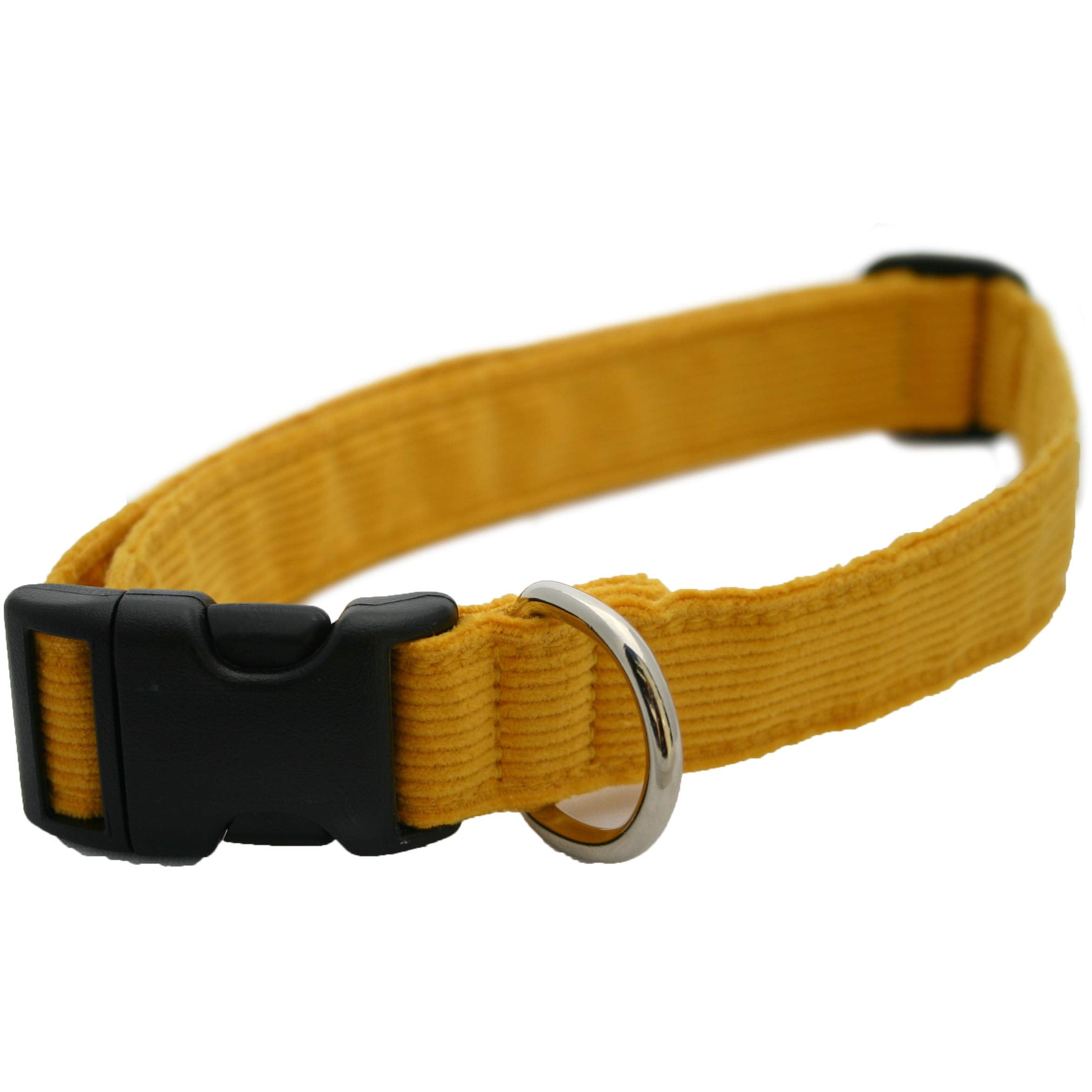 Hemp Corduroy Dog Collar - No Pattern (1/2' Small, Marigold)