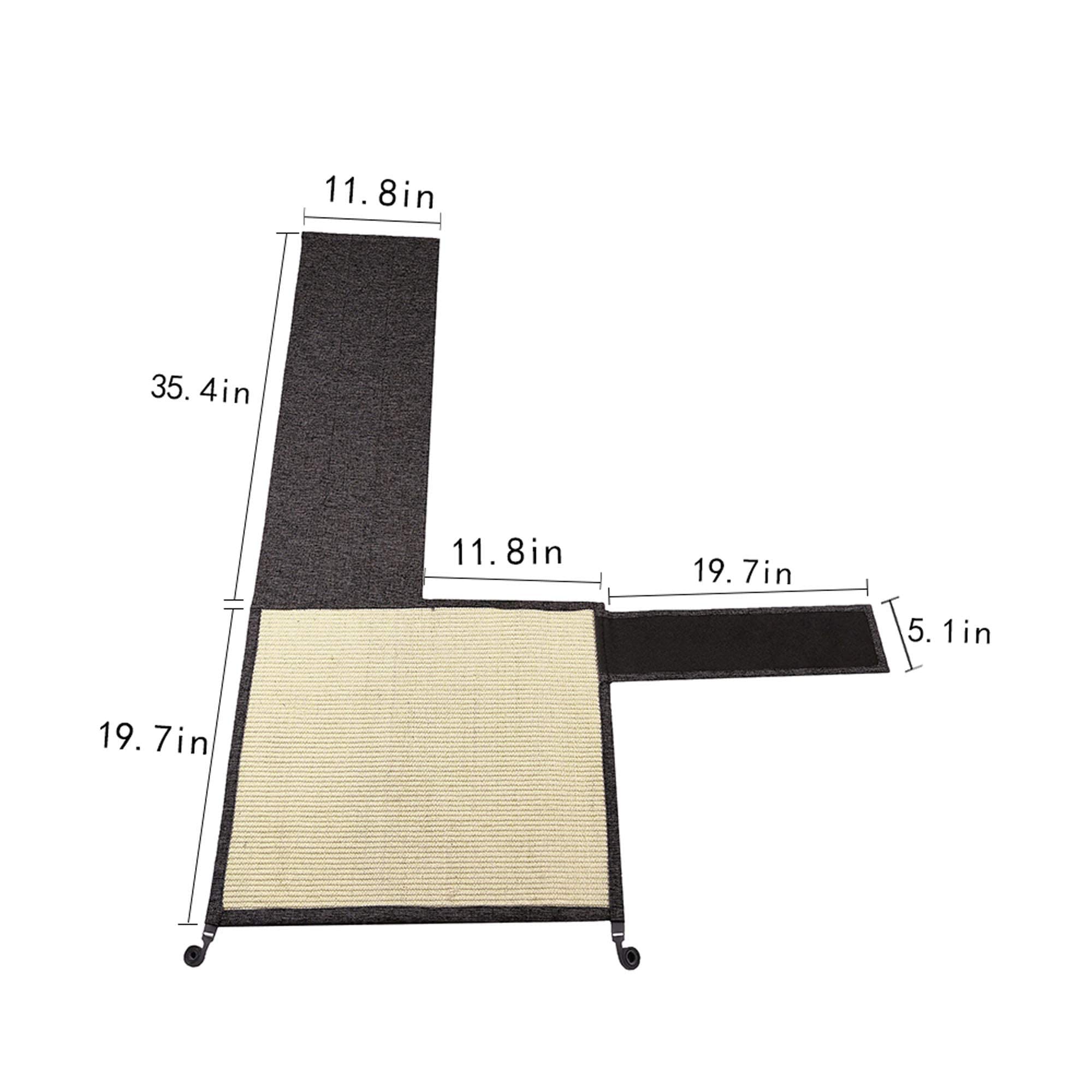 Cudmia Cat Scratcher Couch - Natural Sisal, Dark Gray, 55x23.6, Corner Protector for Sofa, Chair, Easy Installation