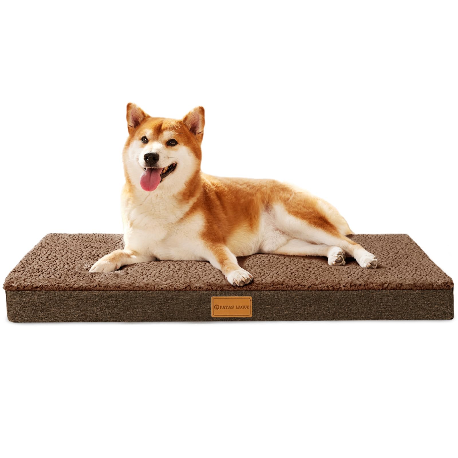Patas Lague Orthopedic Dog Bed For Medium Dogs, Soft Comfortable Waterproof Egg Crate Foam Medium Pet Beds Mat With Removable Wa