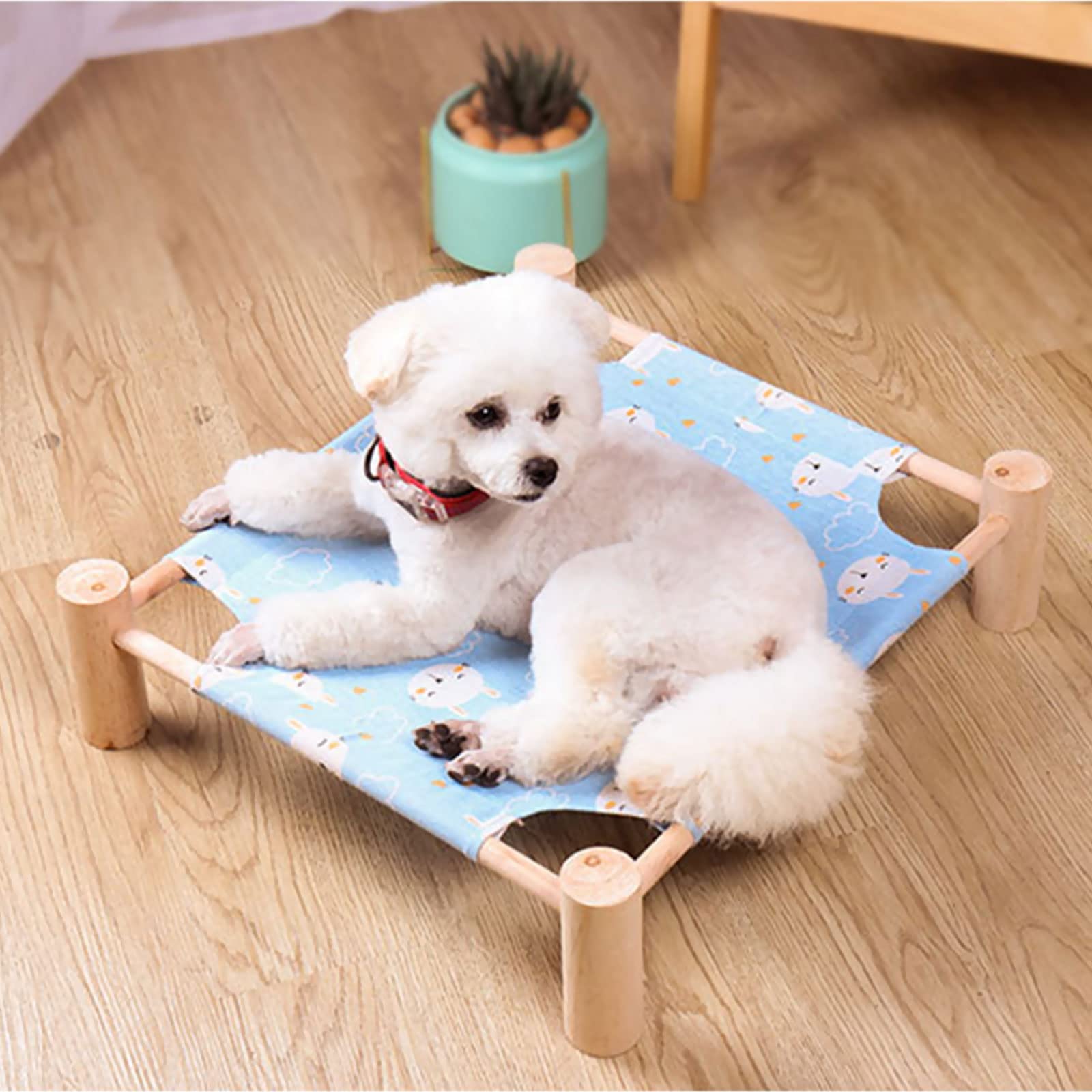 Cat And Dog Hammock Bed Small Dog Bed, Wooden Cat Elevated Cooling Outdoor Bed For Summer, Cat Beds For Indoor Cats, Cat Cots Fu