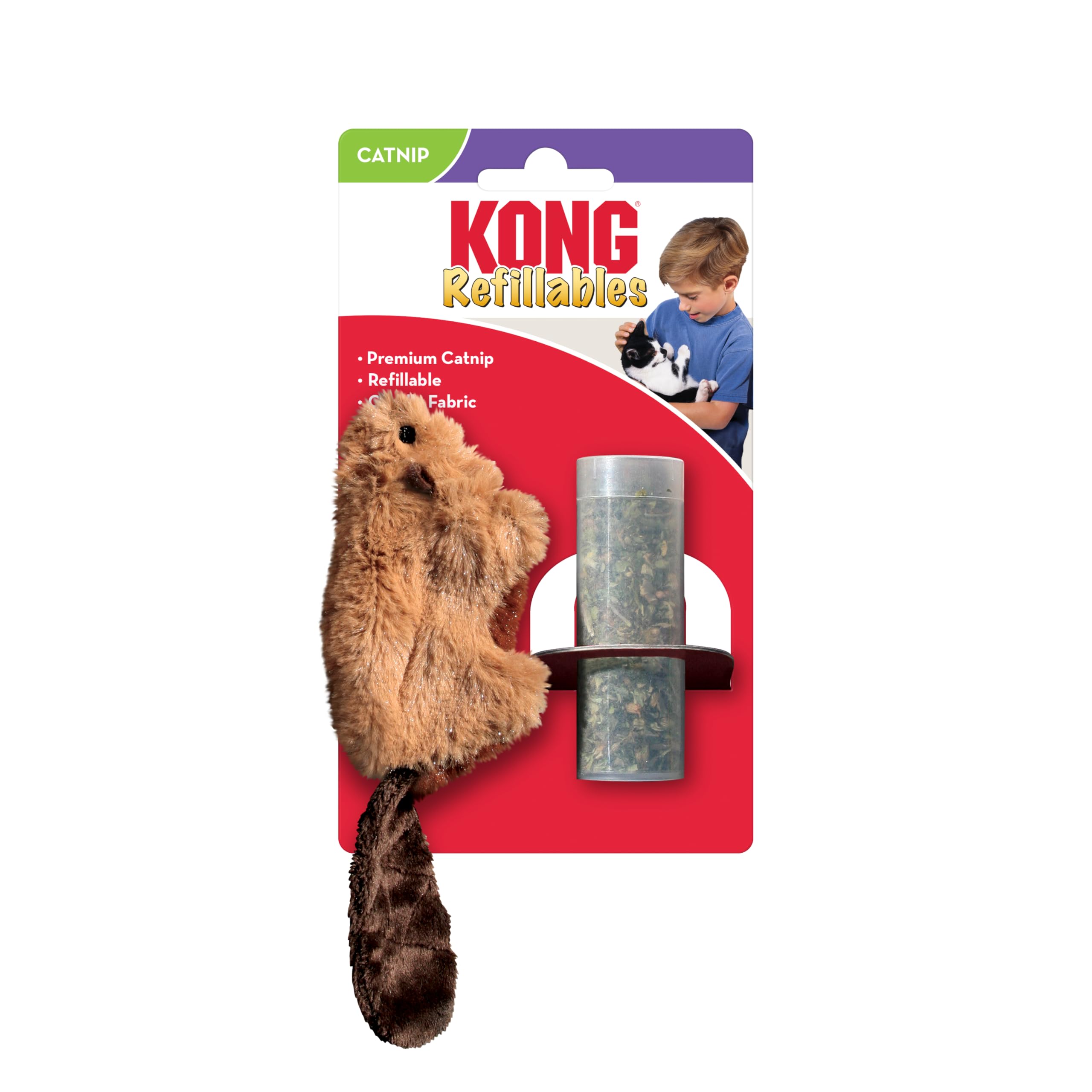 Kong Beaver Refillable Catnip Toy (Colors Vary)