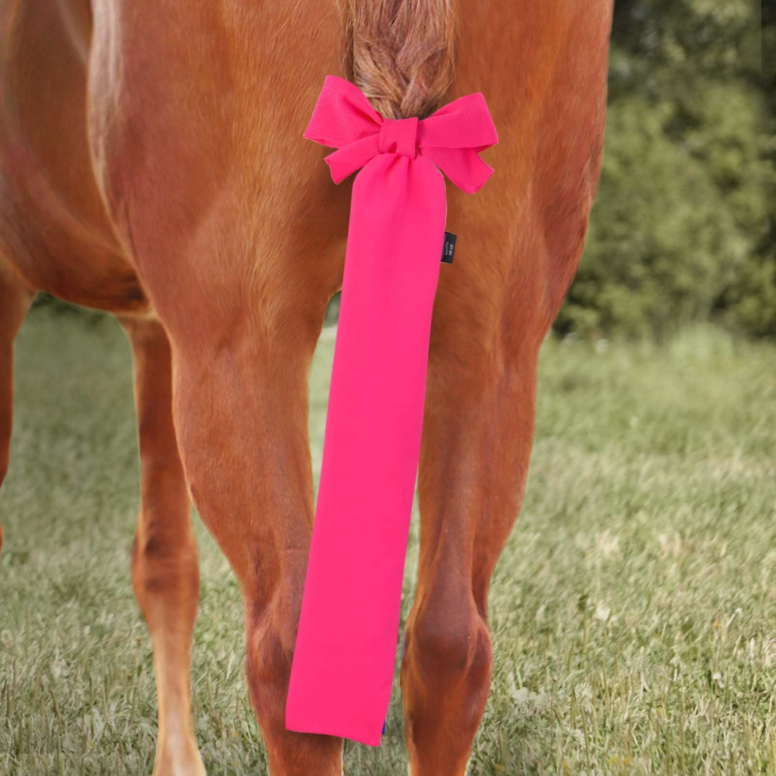 Harrison Howard Stretchy Horse Tail Guard - Breathable & Protects - Slip On Design - 2 Strand Closure - 22'' L Light Pink
