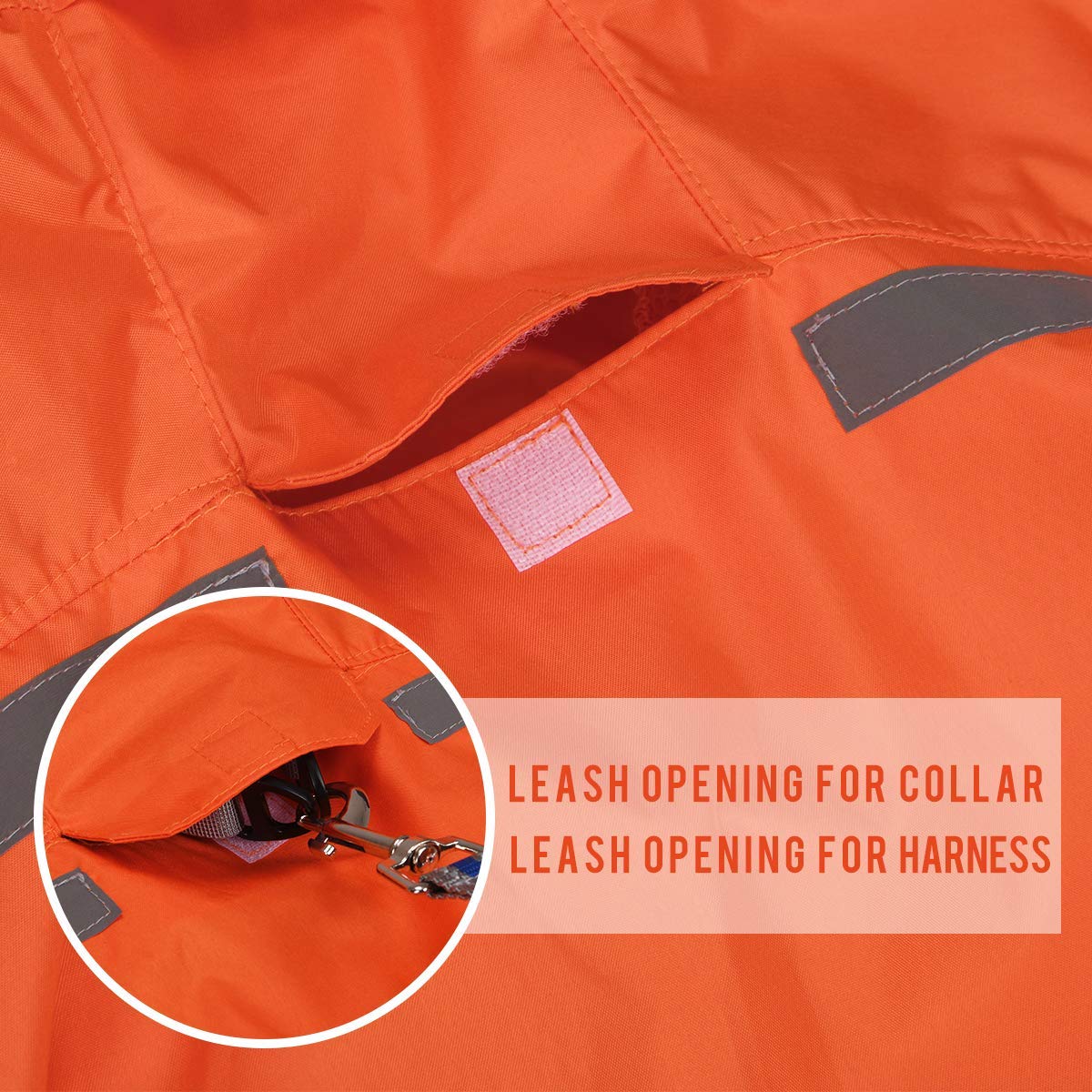 Dog Raincoat With Adjustable Belly Strap And Leash Hole - Hoodie With Reflective Strip - Waterproof Slicker Lightweight Breathable Rain Poncho Jacket For Medium Large Dogs - Easy To Wear, Orange 3Xl