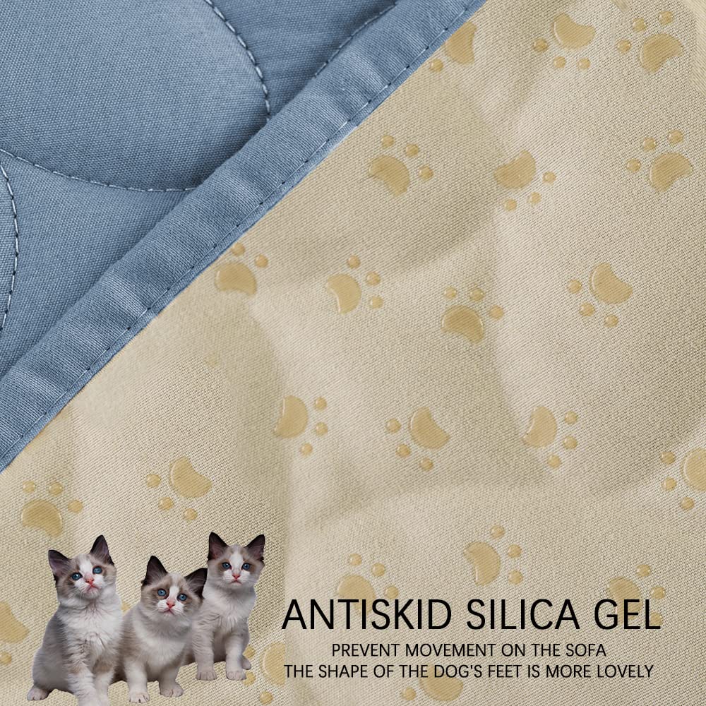 Ameritex Waterproof Pet Bed Cover Anti-Slip Dog Bed Blanket for Sofa and Furniture Waterproof New Pattern Design (Lightblue, 30x
