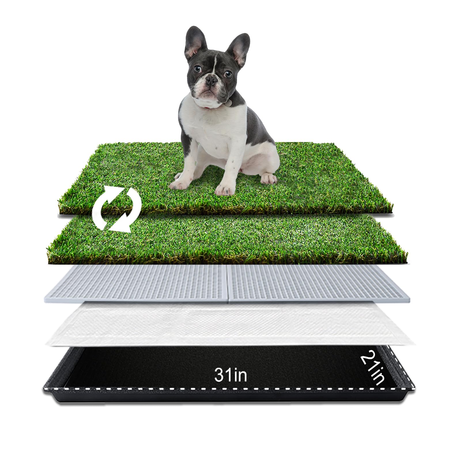 Hq4Us Dog Grass Pad With Tray Medium 31     21    Dog Litter Box Toilet With 2  Artificial Grass For Dogs With Hemmed Edge, Pee 