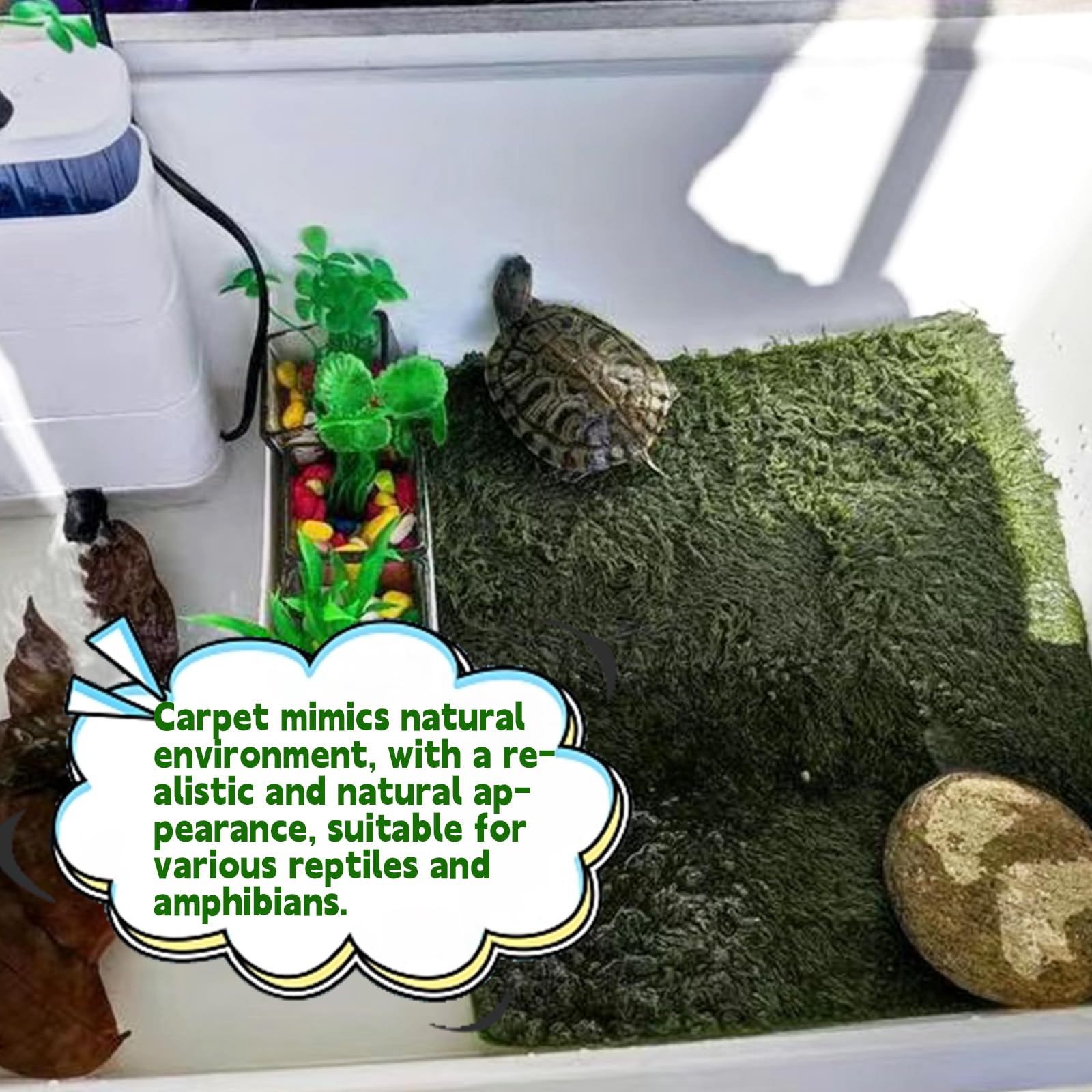 Kathson 4Pcs Reptile Carpet Terrarium Liner Tortoise Bedding Reptile Substrate Liner Mat Pet Cage Mats Supplies For Lizard Snake