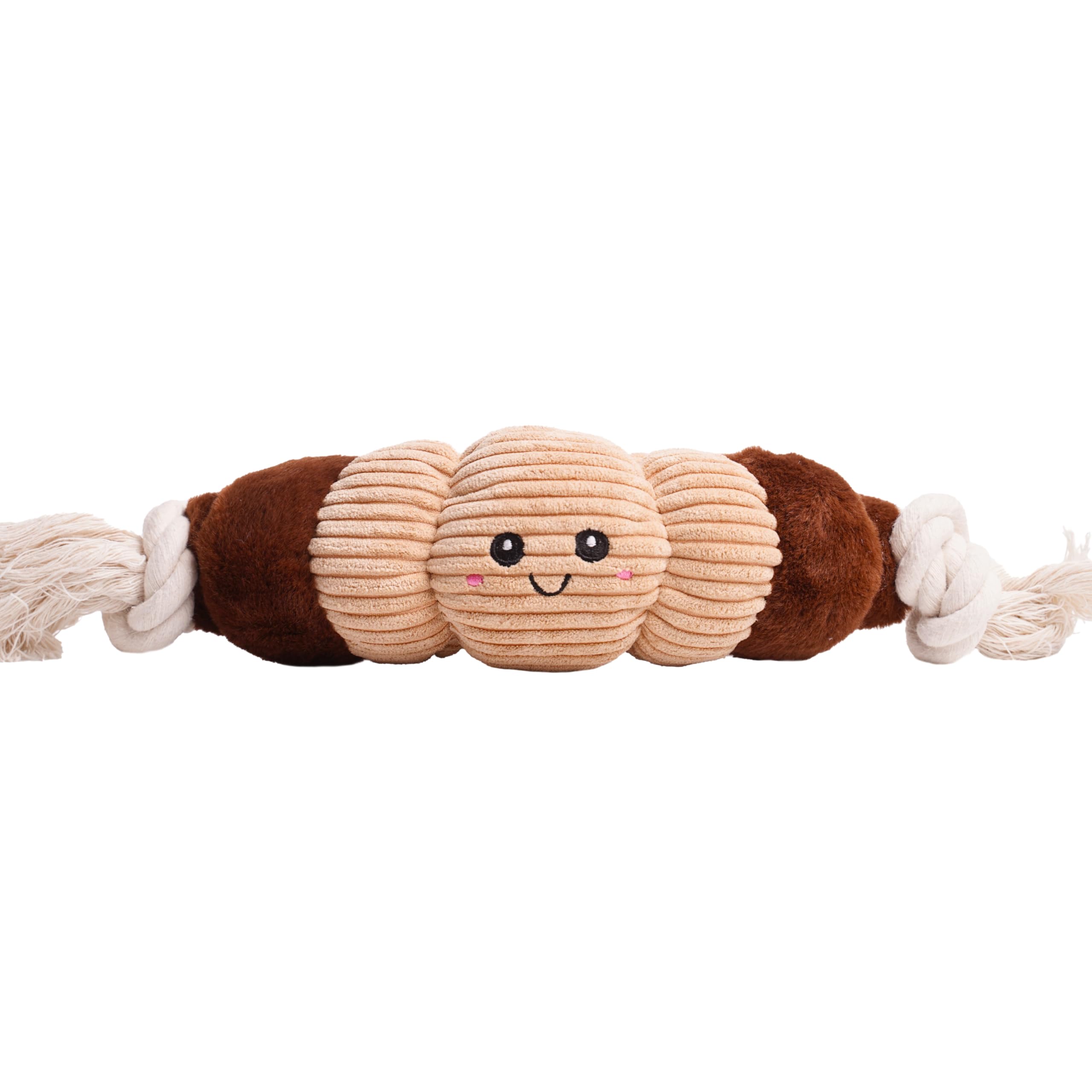 Puffy Crew Squeaky Dog Plush Toy, Bakery Bite_Stick Collection, 12, For Various Sized Dogs (Croissant, Large)