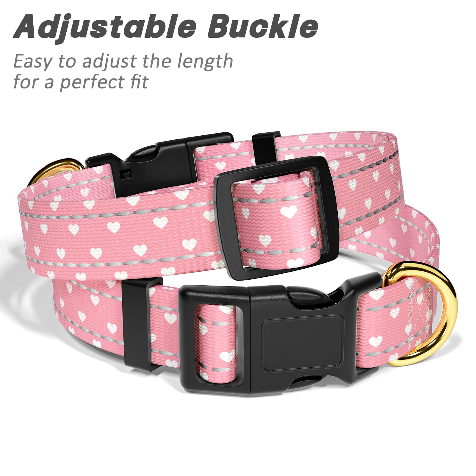 Tmoodel Reflective Dog Collar For Extra Small Dogs, Cute Adjustable Heavy-Duty Nylon Puppy Collars For Boy And Girl Female, Soft