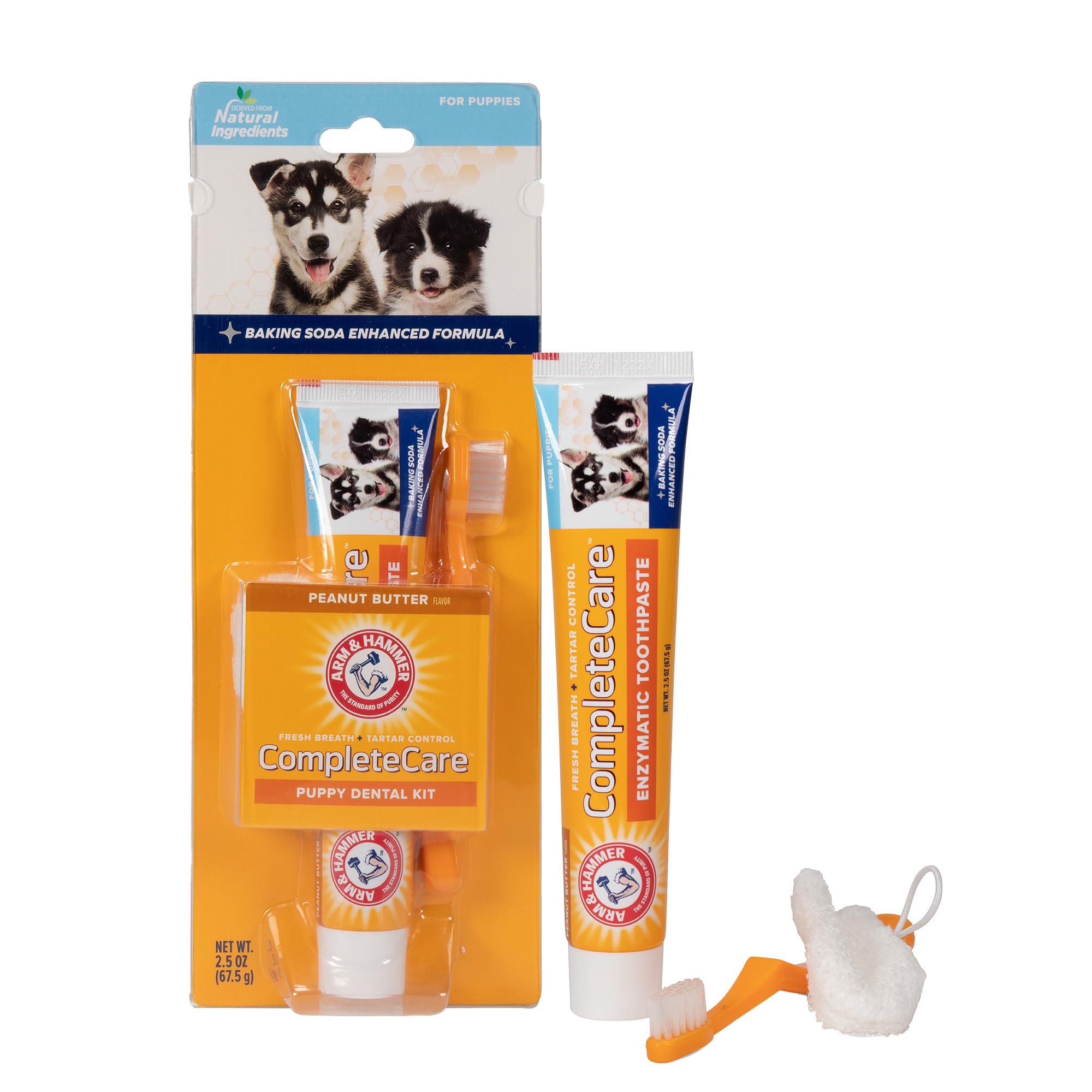 Arm & Hammer for Pets Complete Care Puppy Dental Kit | Includes 2.5 oz Dog Toothpaste in Peanut Butter Flavor, Small Dog Toothbr