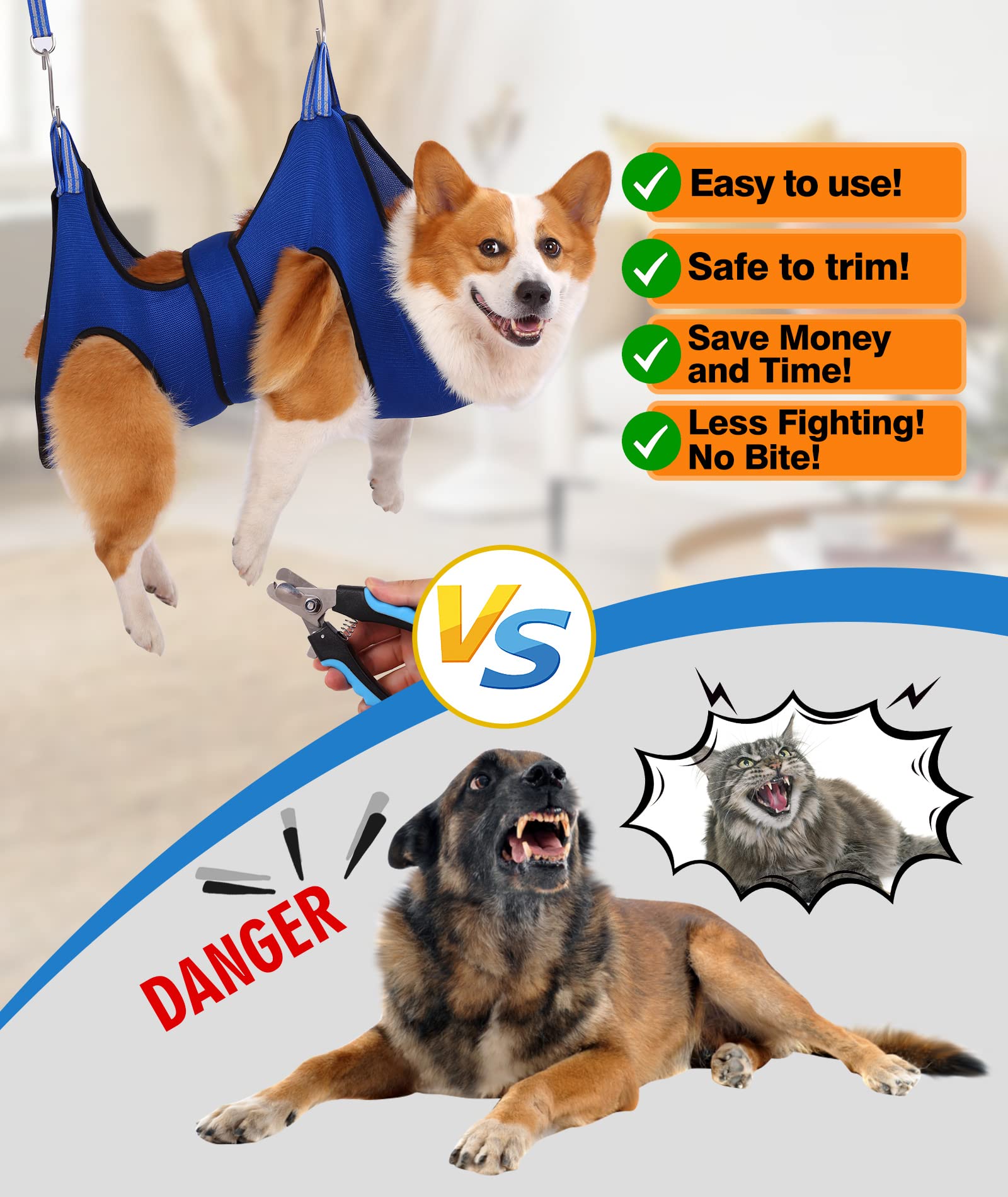 Kkiimatt X-Large Dog Hammock For Grooming With Clipper/Trimmer, Dog Grooming Sling For Nail Clipping/Trimming