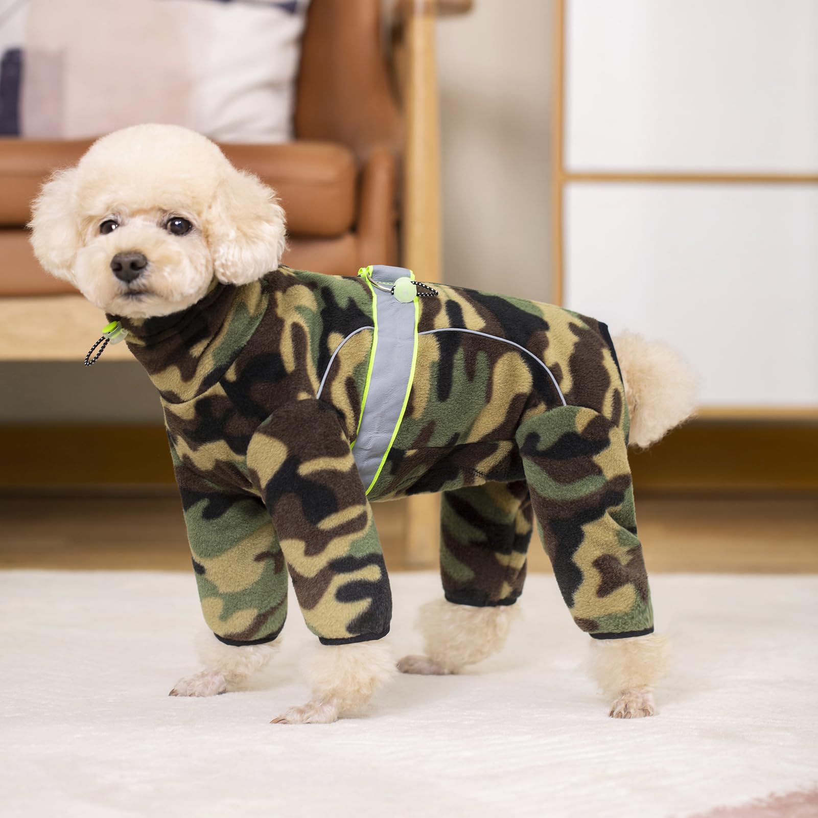 Aitoli Dog Coats For Small Medium Dogs, Polar Fleece Pajamas Bodysuit, Winter Jacket Sweater Vest, Four-Legged Warm Clothes