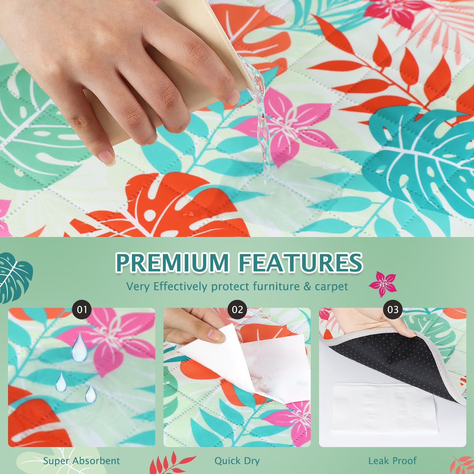 Bvagss Washable Pee Pad For Dogs - Reusable Leakproof Puppy Wee Wee, Non-Slip Waterproof Pet Training, Super Absorbent Whelping