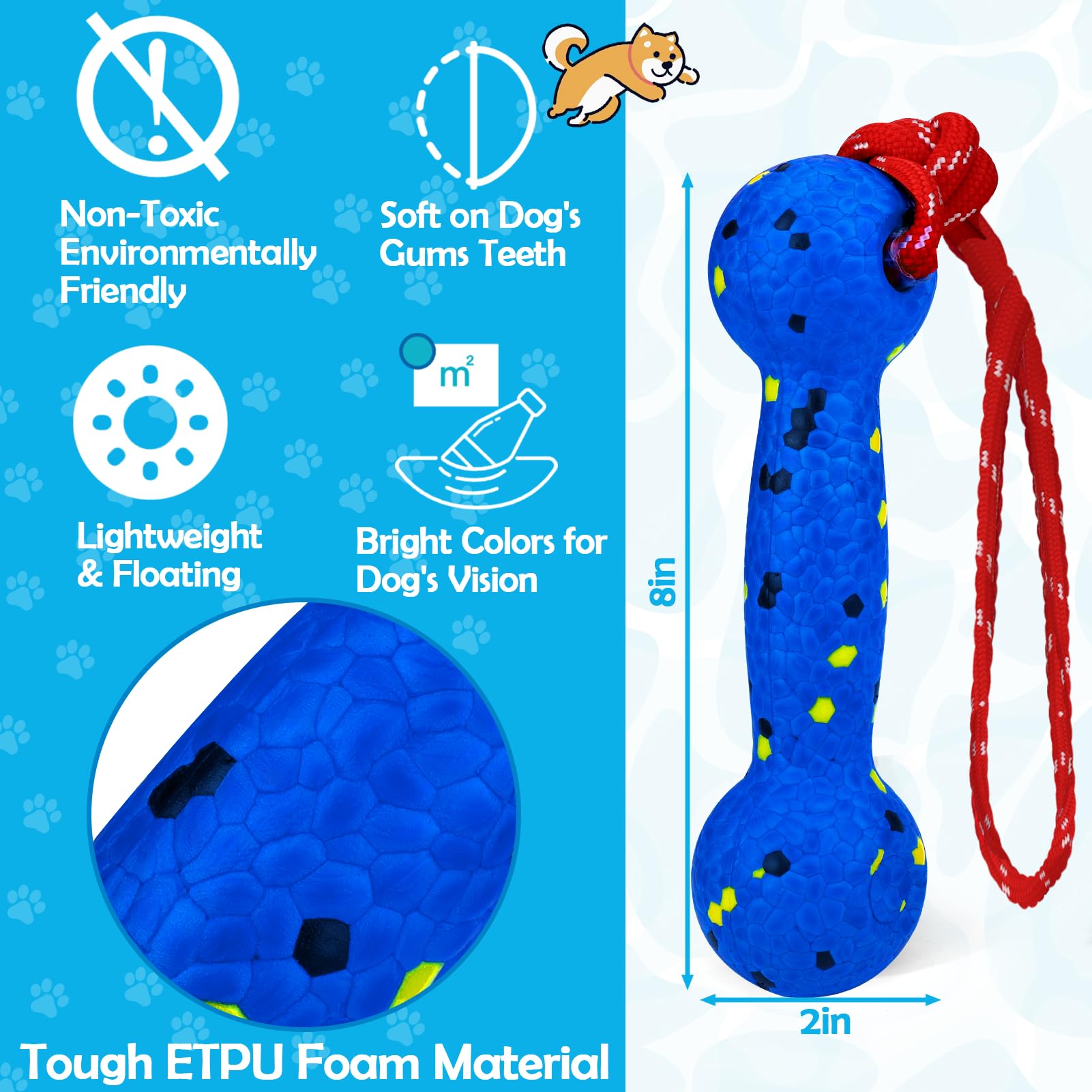 Baborui Floating Dog Pool Toy - Durable E-Tpu Dog Water Toy For Fetch & Chew, Bright Floating Dogs Toys For Pool, Beach & Outdoo