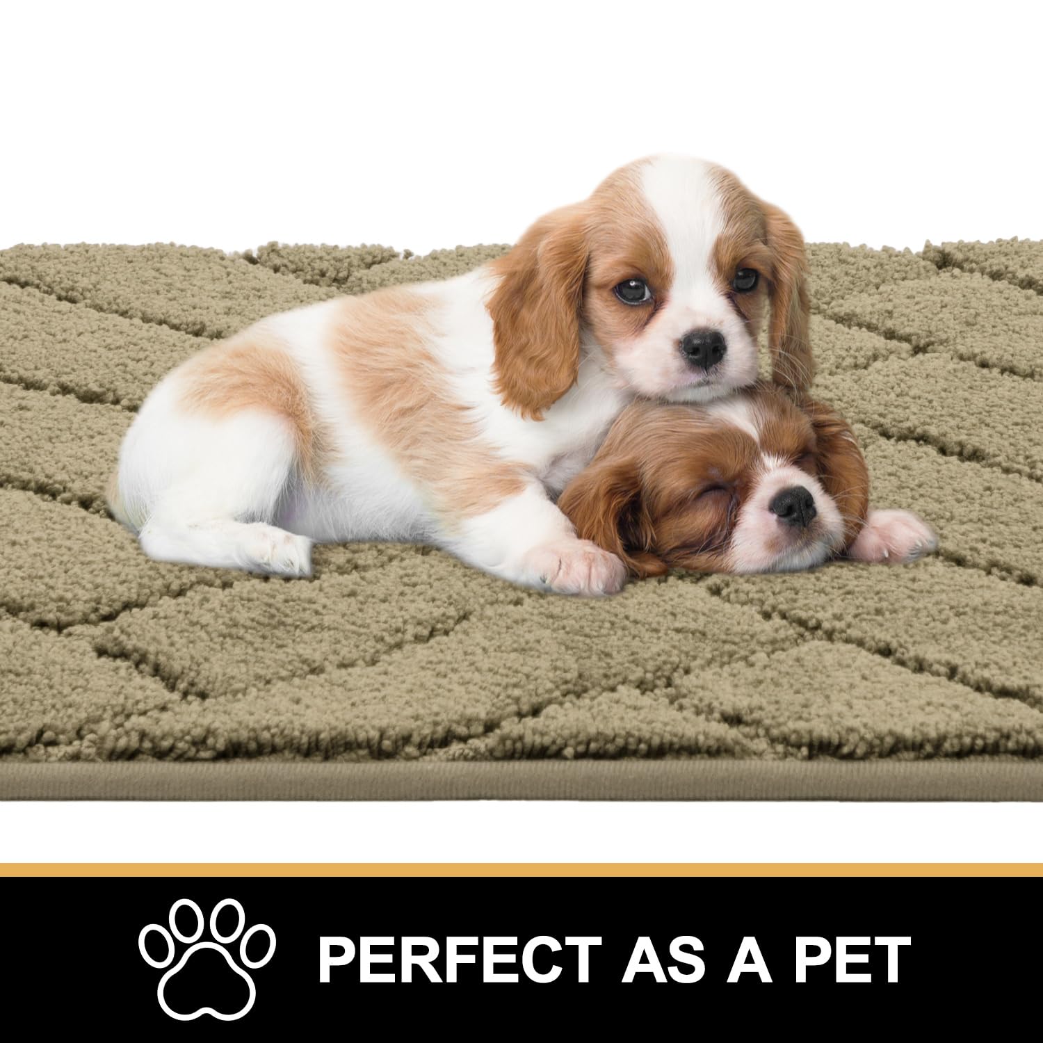 Tindbea Dog Mat for Muddy Paws,Absorbs Moisture Dirt Non-Slip Washable Mud Mat for Dogs,Soft Rubber Backing Front Inside Pet Rug
