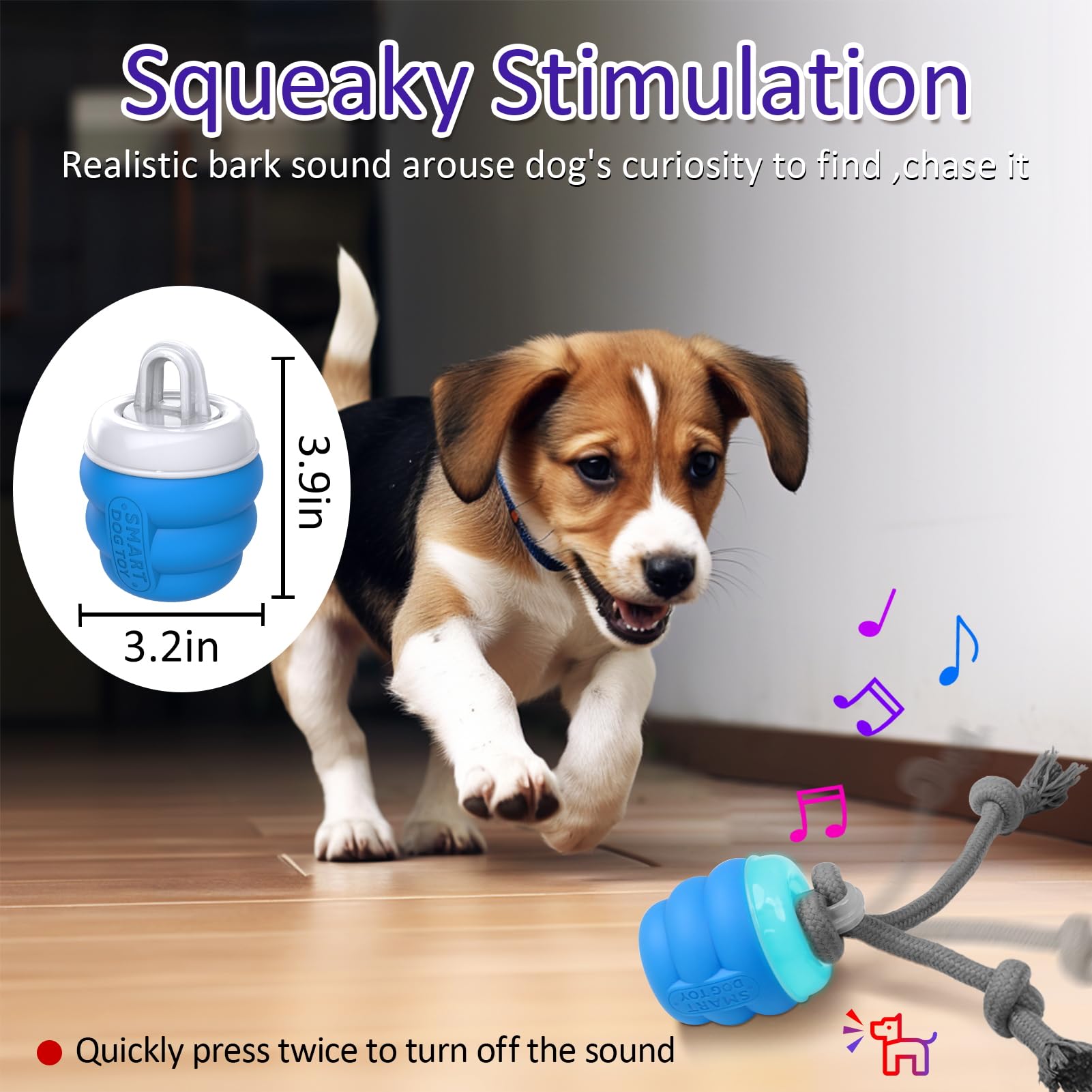 Giociv Interactive Dog Toys With Motion Activated, Squeaky Dog Toy Active Rolling Ball Wicked Ball For Daily Training