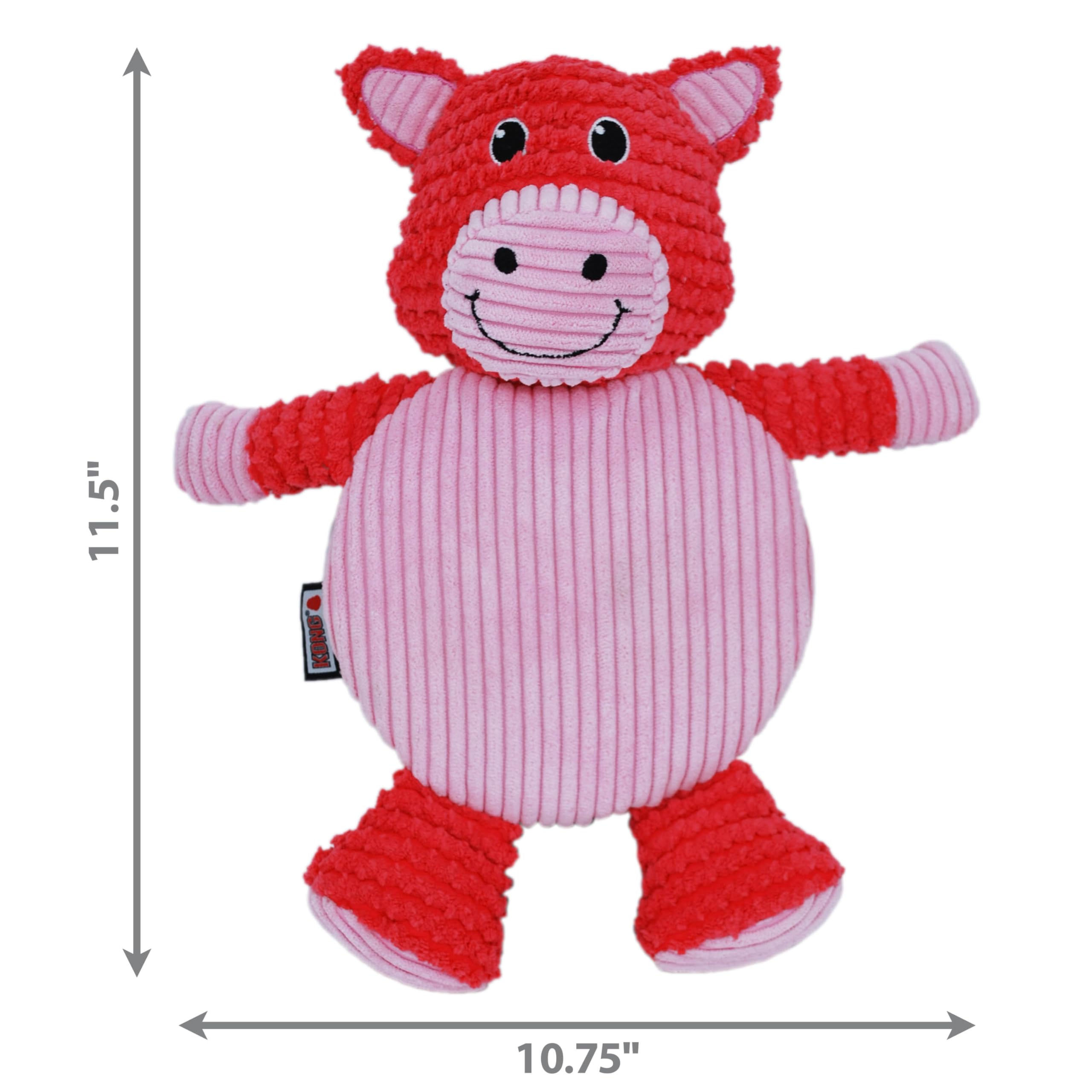 Kong Low Stuff Crackle Tummiez Dog Toy Pig Pink Large
