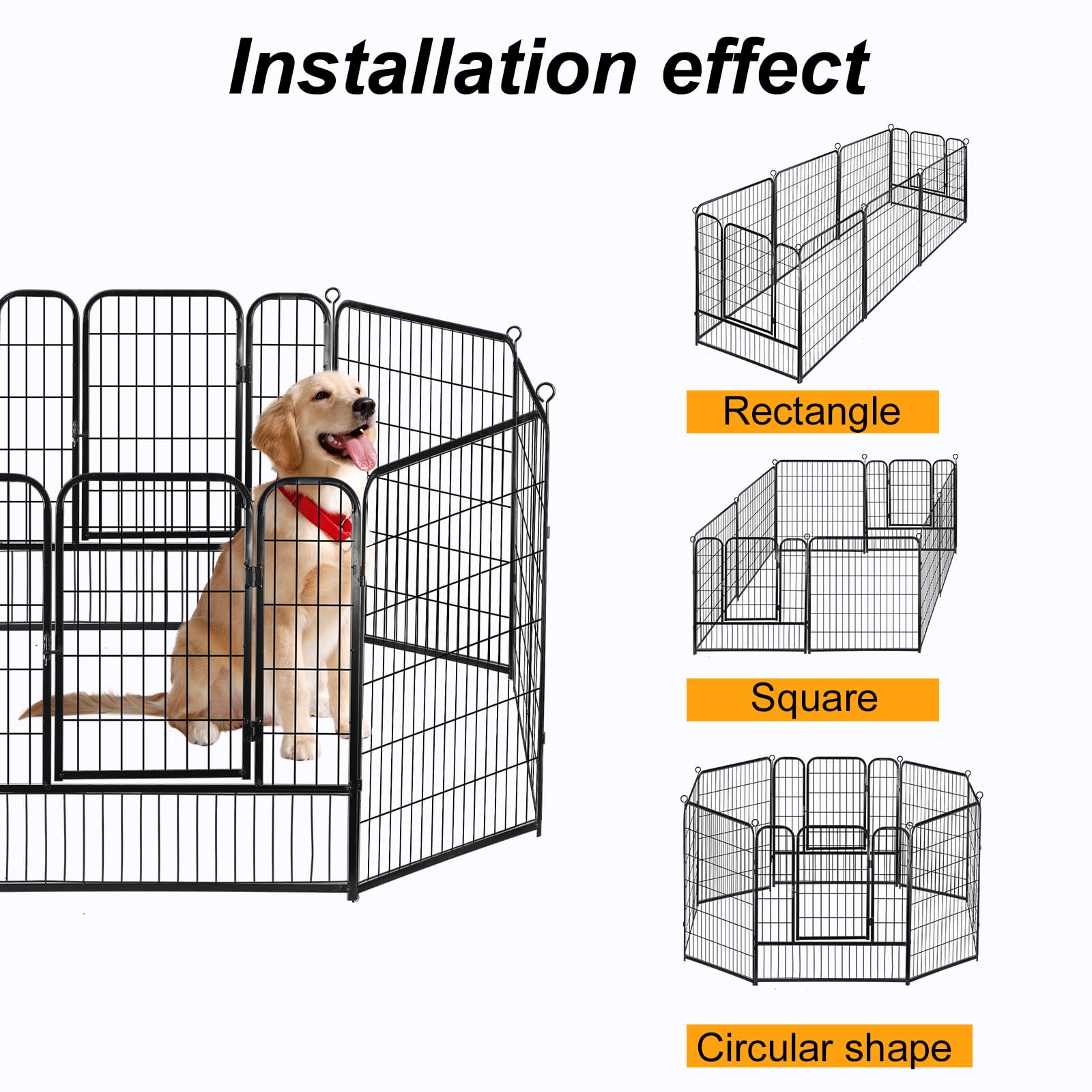 Confote Foldable Metal Dog Playpen Outdoor, 16 Panels 40 Inches Height Exercise Pen Indoor Pet Fence Barrier Kennel For Small/Me