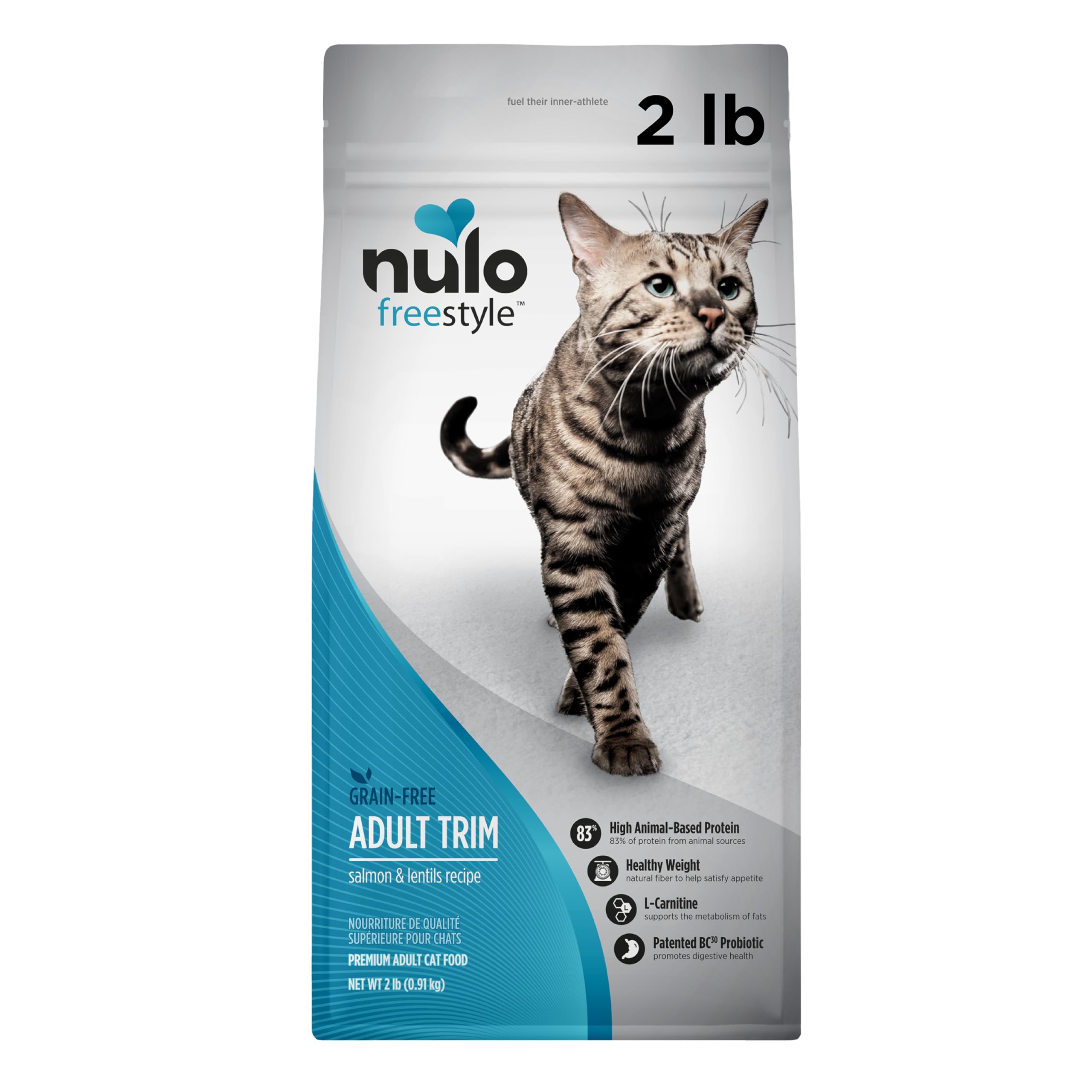 Nulo Freestyle High Protein Trim Cat Food, Salmon & Lentils Recipe - Natural Grain-Free Dry Cat Food for Weight Management with 