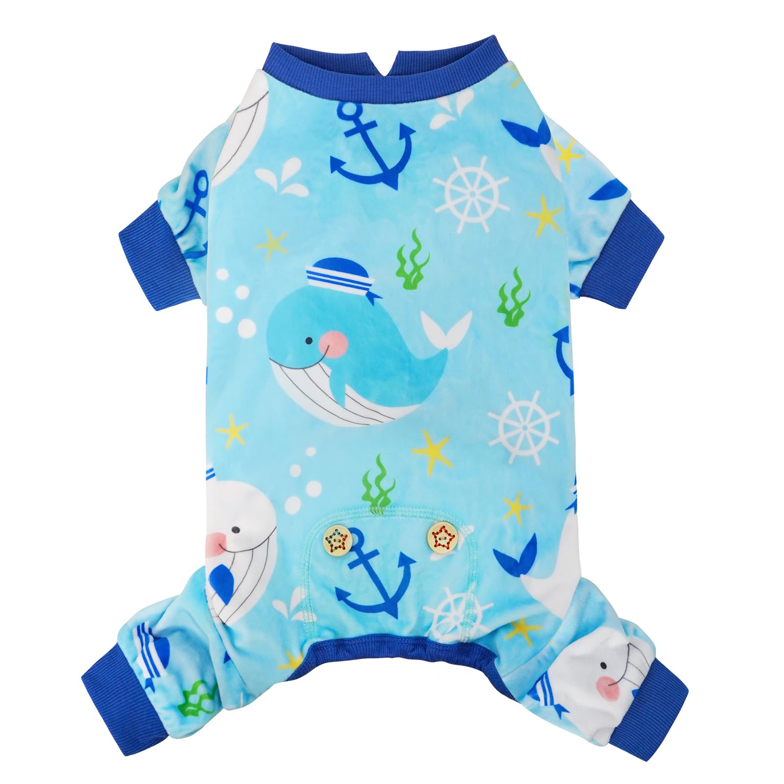 Kyeese Dog Pajamas Whale Dog Surgery Recovery Suit Dog Pajamas Medium Sized Dog Stretchy Dog Clothes Dog Coat Dog Onesie Dog Costume Cat Clothes Dog Body Suits After Surgery